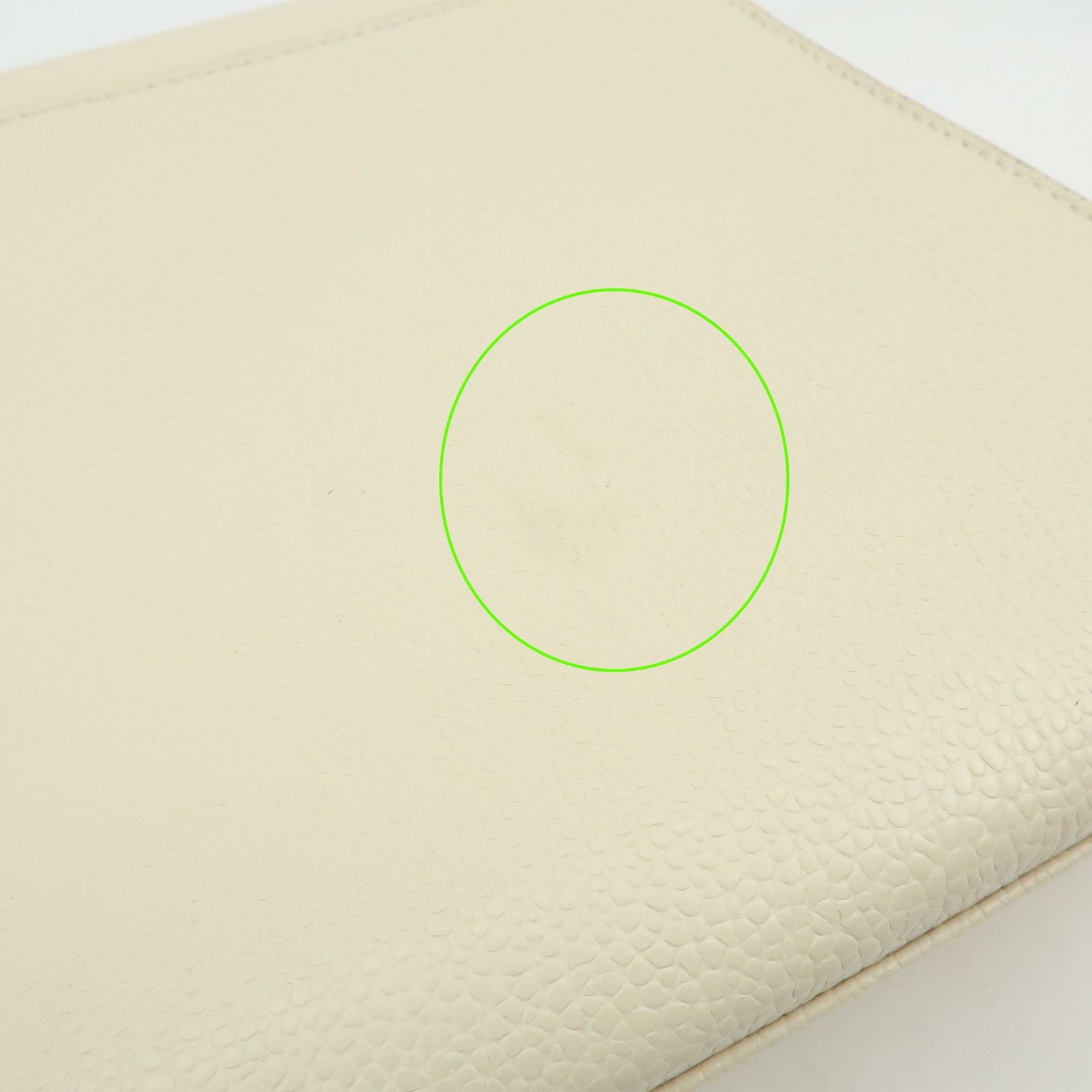 VALENTINO GARAVANI V Logo Leather Hand Bag Ivory