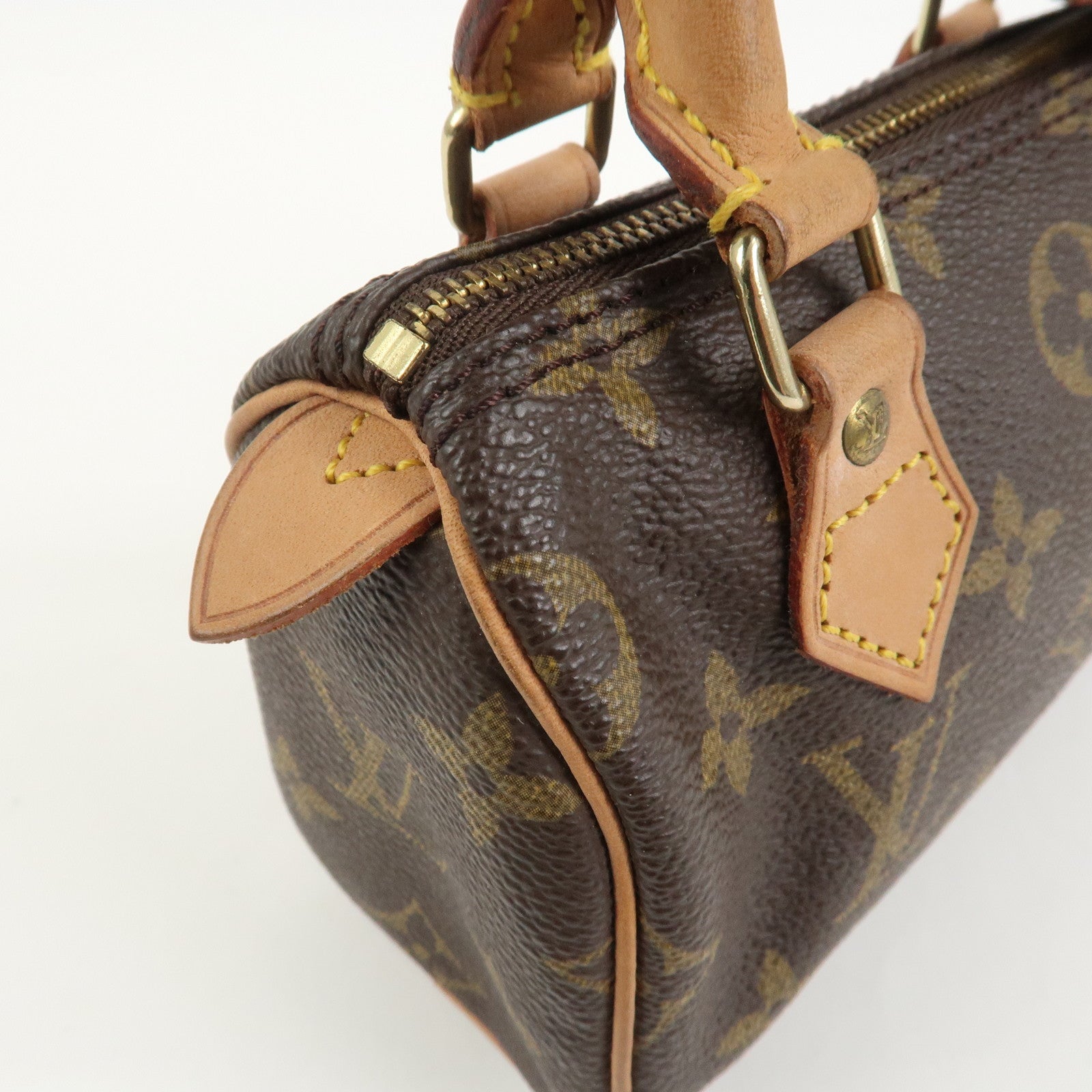 Louis Vuitton Monogram Mini Speedy Hand Bag Brown M41534