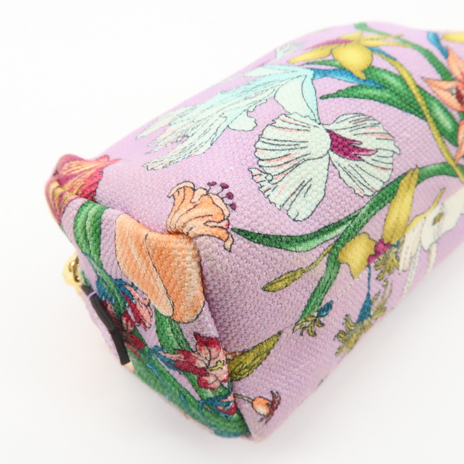 GUCCI GG Marmont Canvas Leather Pouch Flower Purple 577355