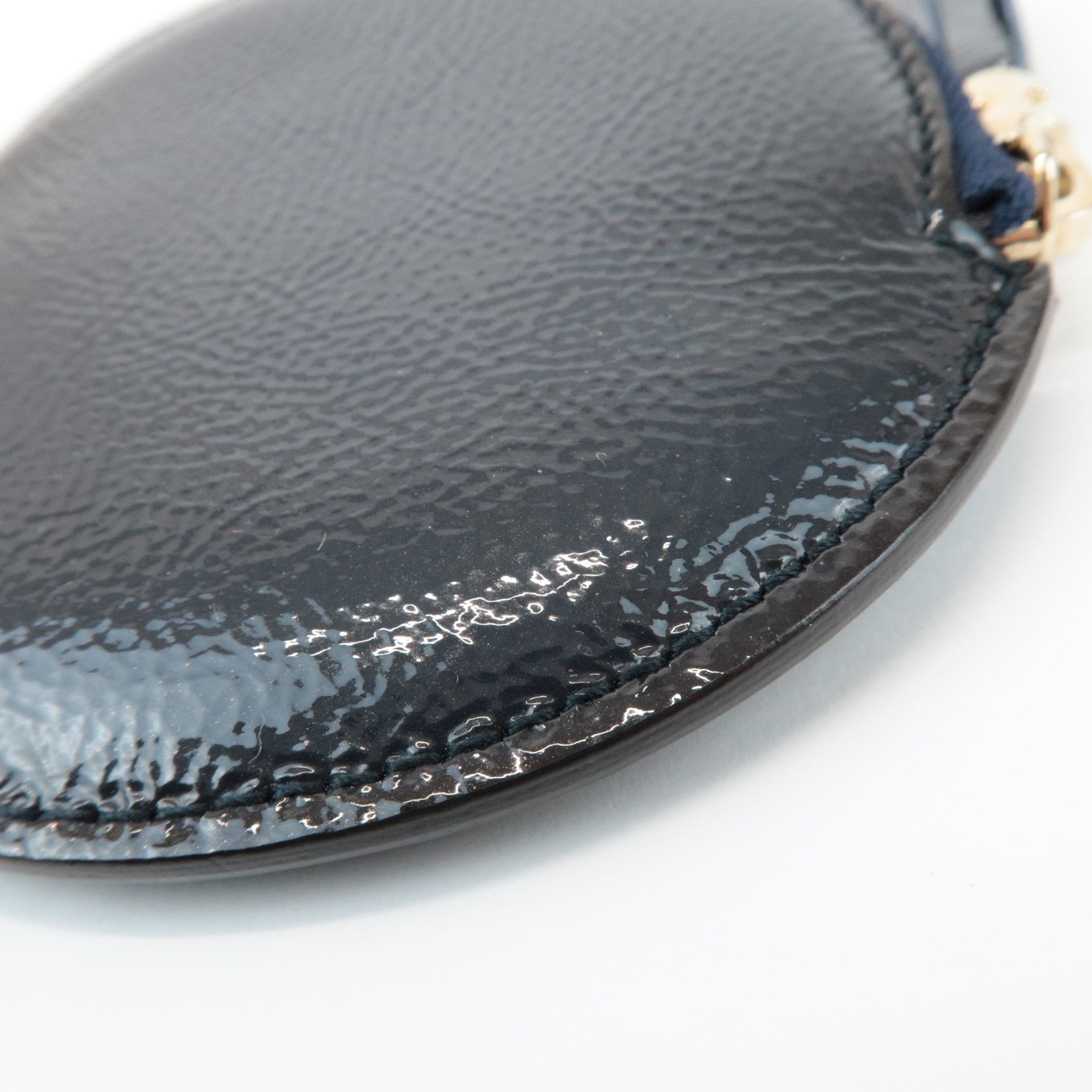 GUCCI Interlocking G Patent Leather Coin Case Navy 337946