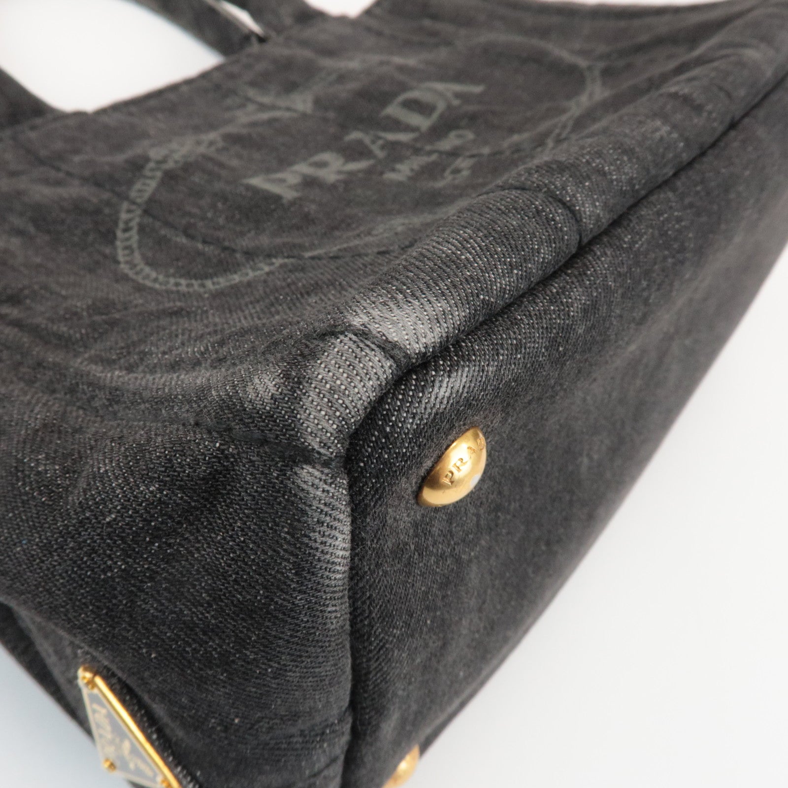 PRADA Canapa Mini 2Way Bag Hand Shoulder Bag Black B2439G