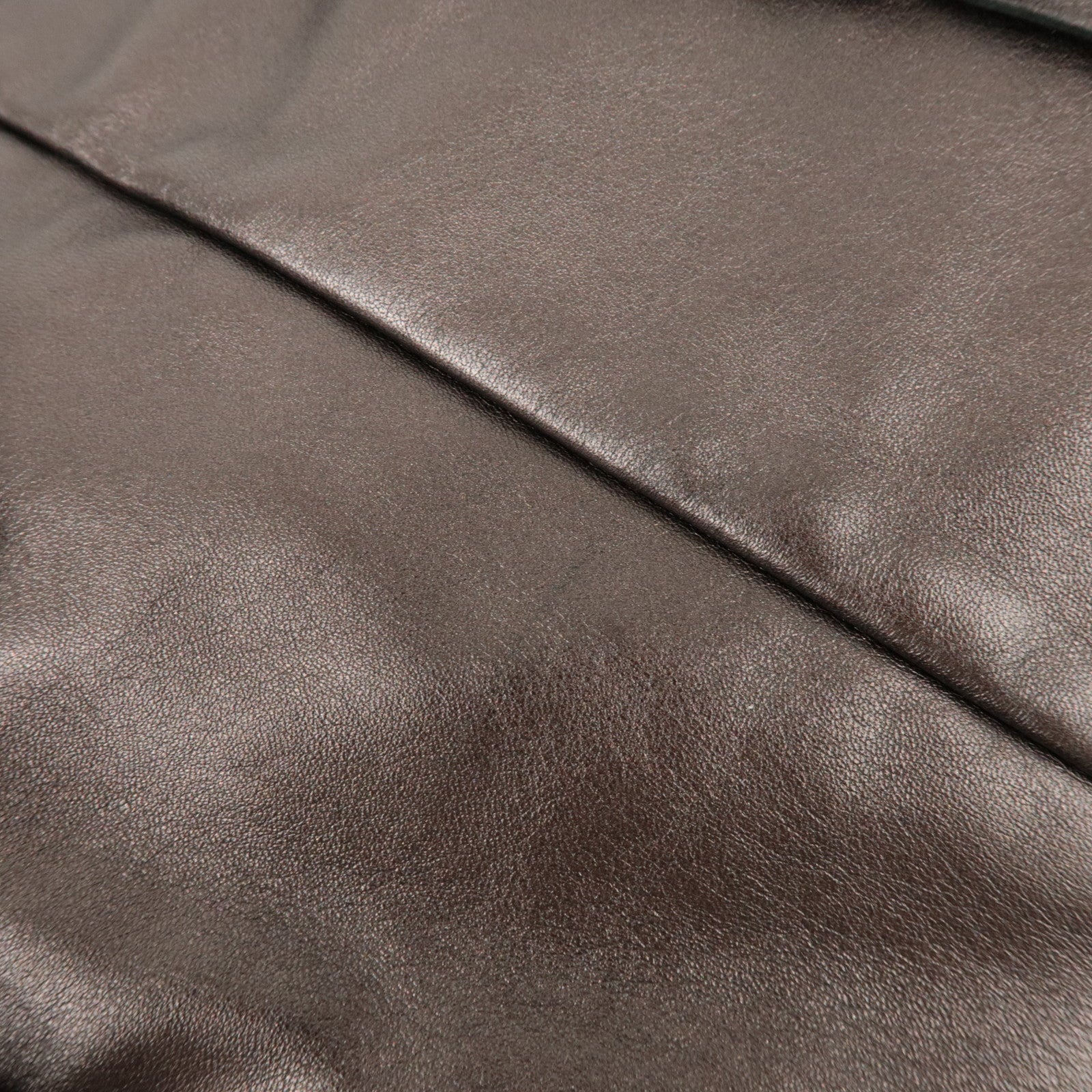 PRADA Nappa Leather Gathered Tote Bag Hand Bag Bronze BR3987 Used