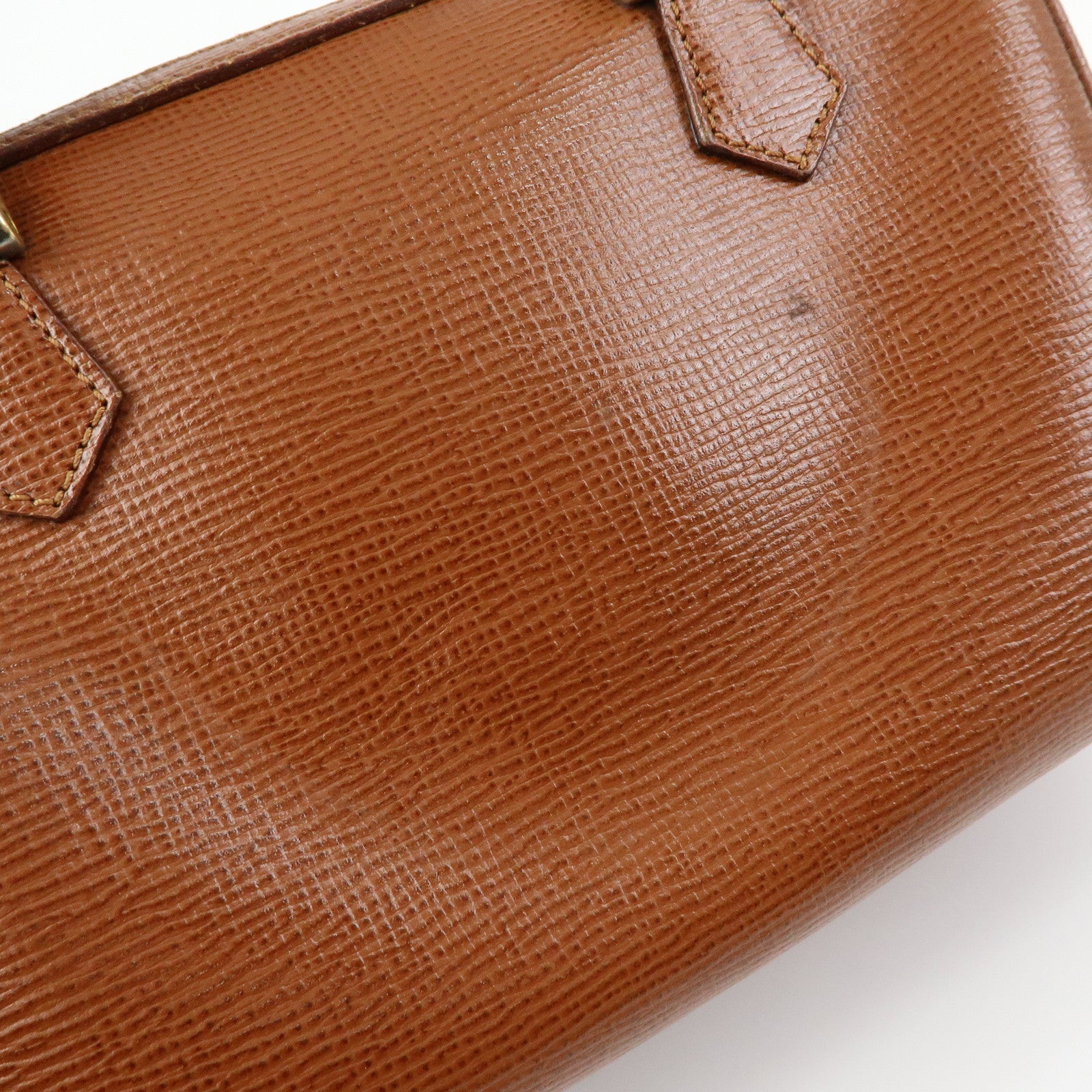 CELINE Triomphe Leather Boston Bag Hand Bag Brown