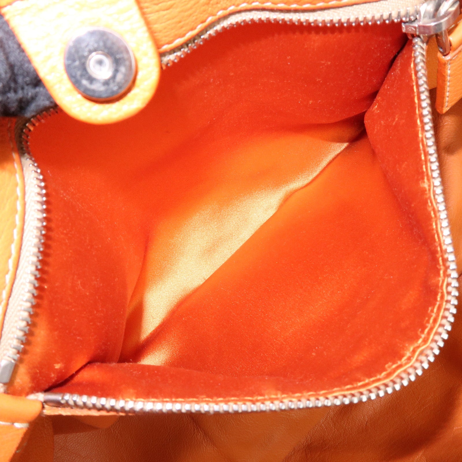 PRADA Triangle Logo Raffia Leather Shoulder Bag Natural Orange