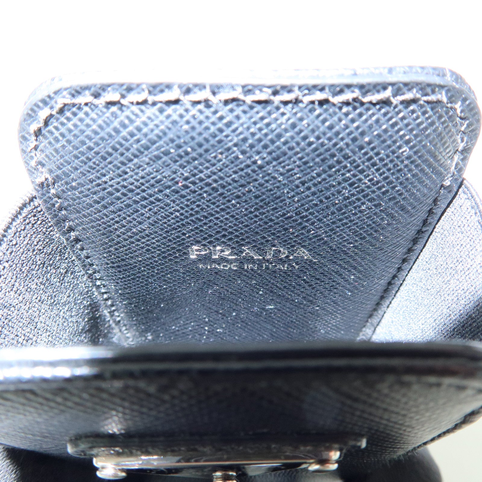 PRADA Triangle Logo Saffiano Leather Nylon Phone Case 1ZT019