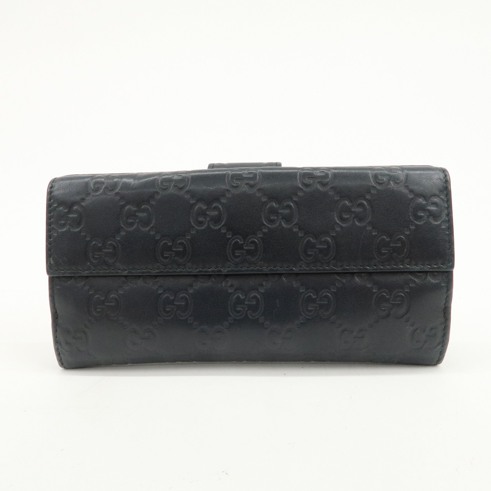 GUCCI Guccissima Lovely Heart W Hook Long Wallet Black 203550