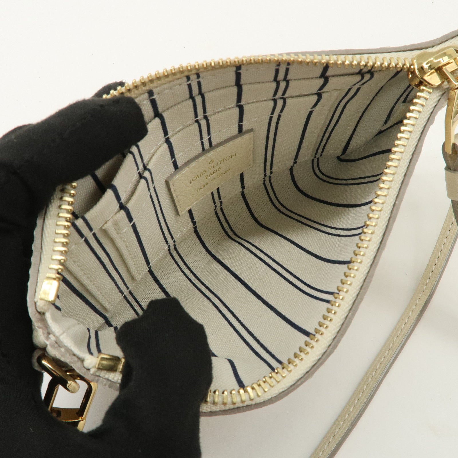 Louis Vuitton Monogram Empreinte Citadines Pouch Hand Bag Neige