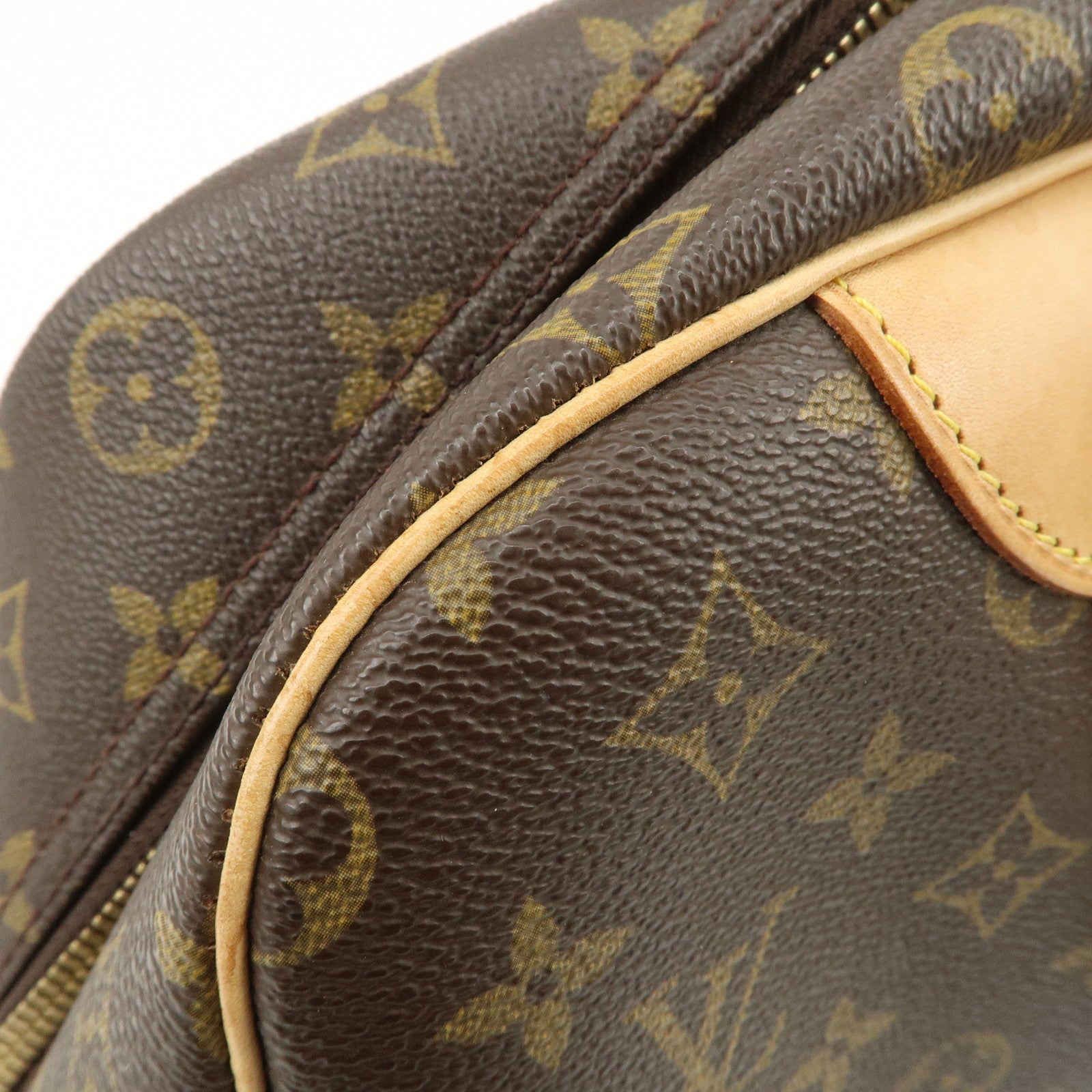 Louis Vuitton Monogram Deauville Hand Bag Brown M47270 Used