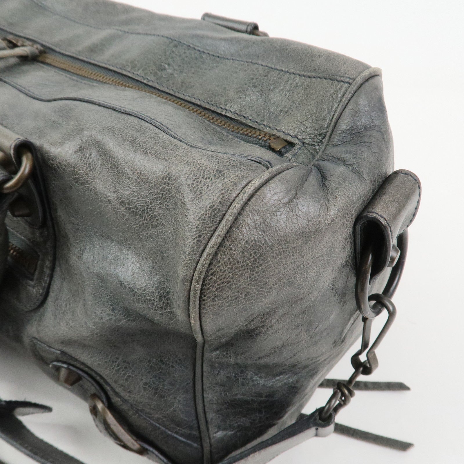 BALENCIAGA The Twiggy Leather 2Way Bag Shoulder Bag Gray 128523