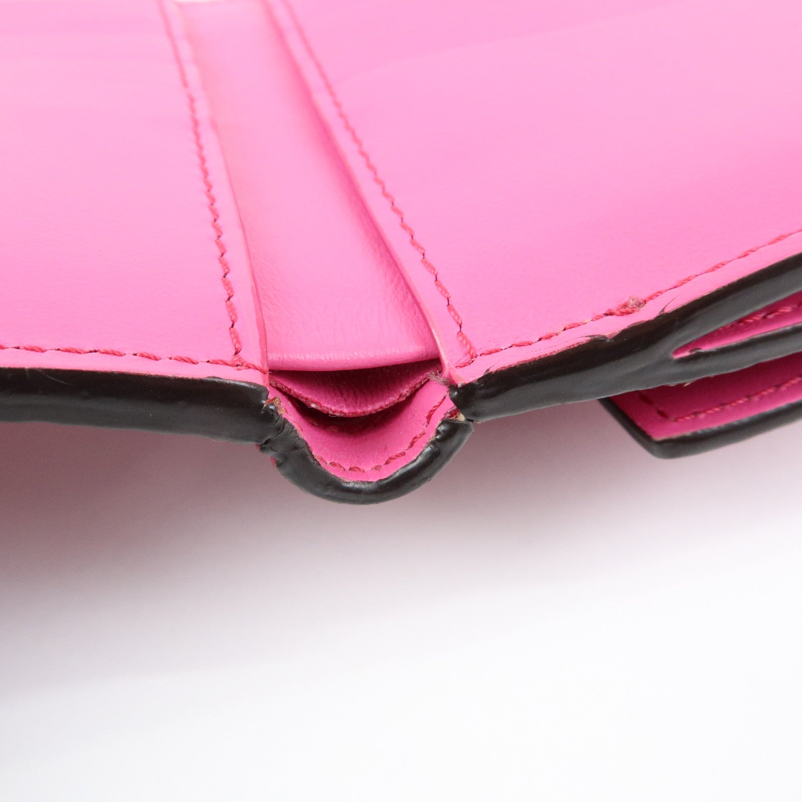 FENDI Peekaboo Leather Bi-fold Compact Wallet Pink 8M0438