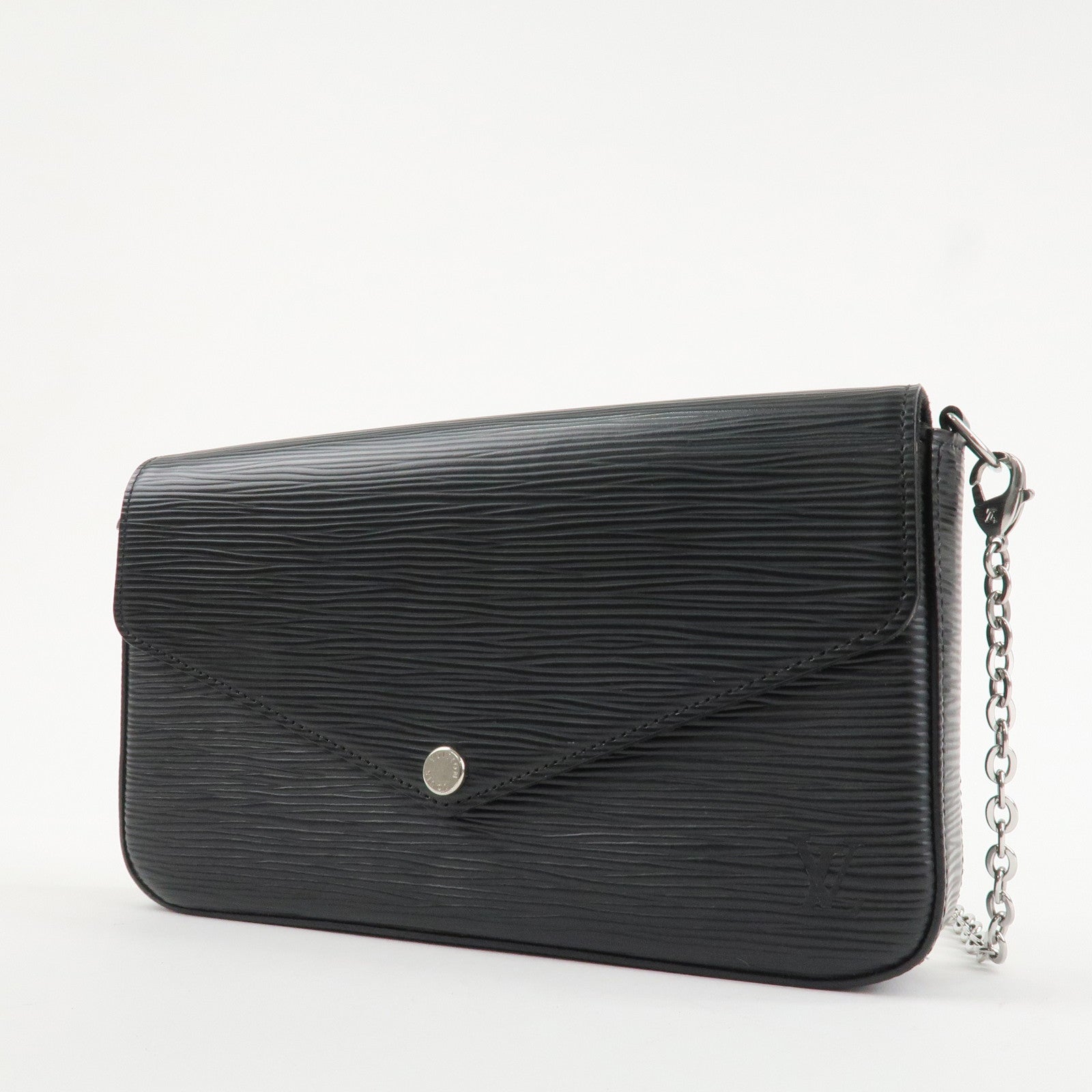 Louis Vuitton Epi Pochette Felicie Leather Hand Bag Black M62648 Used