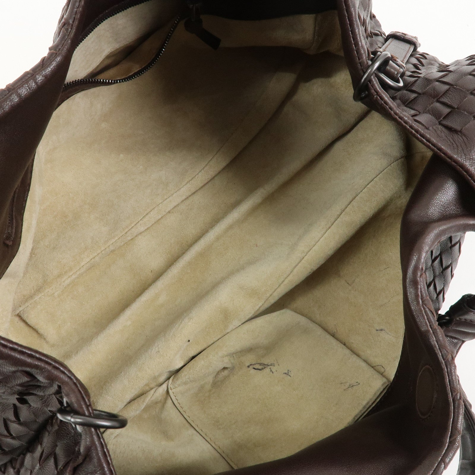 BOTTEGA VENETA Intrecciato Campana Shoulder Bag Brown 125787