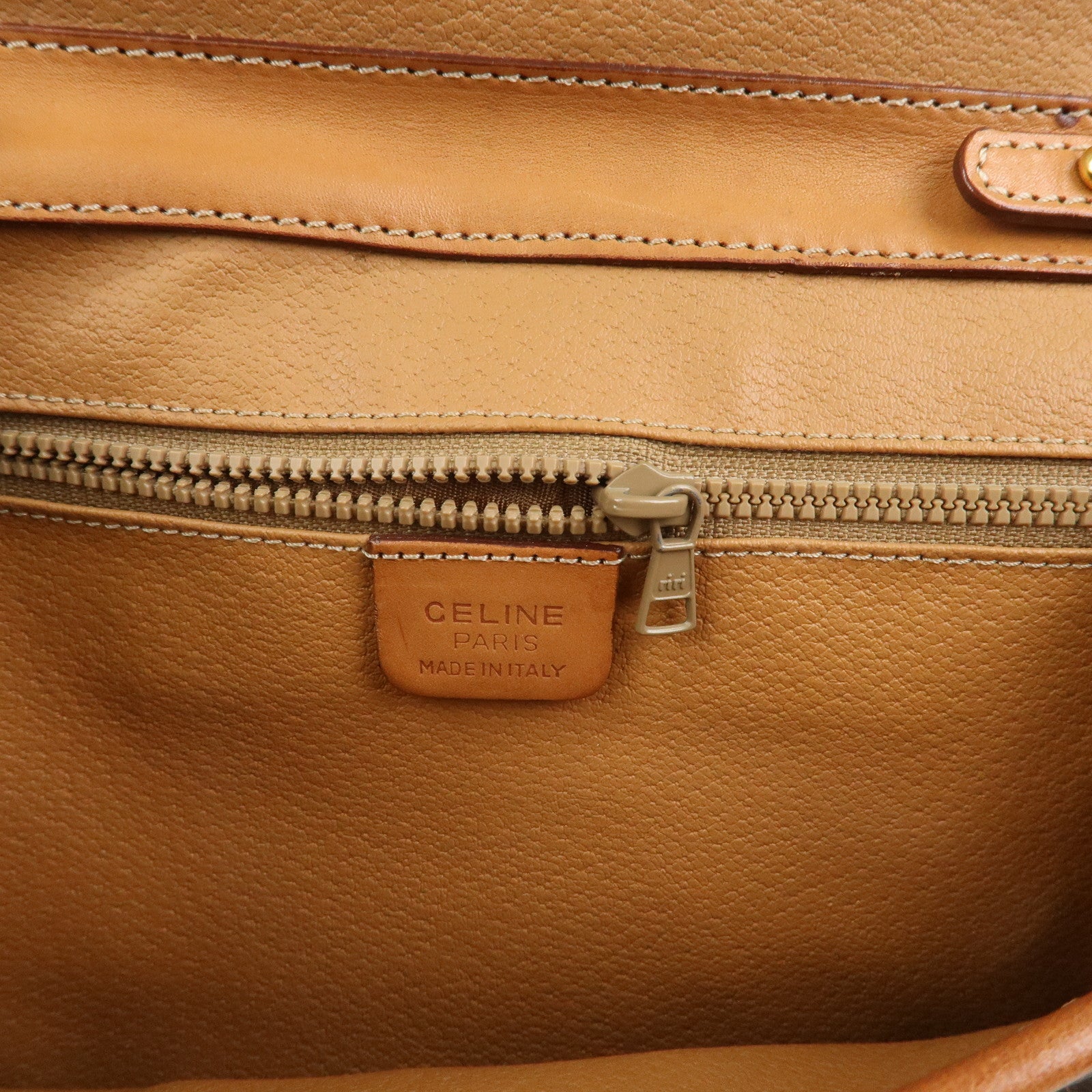 CELINE Macadam PVC Canvas Leather 2WAY Bag Shoulder Bag Brown