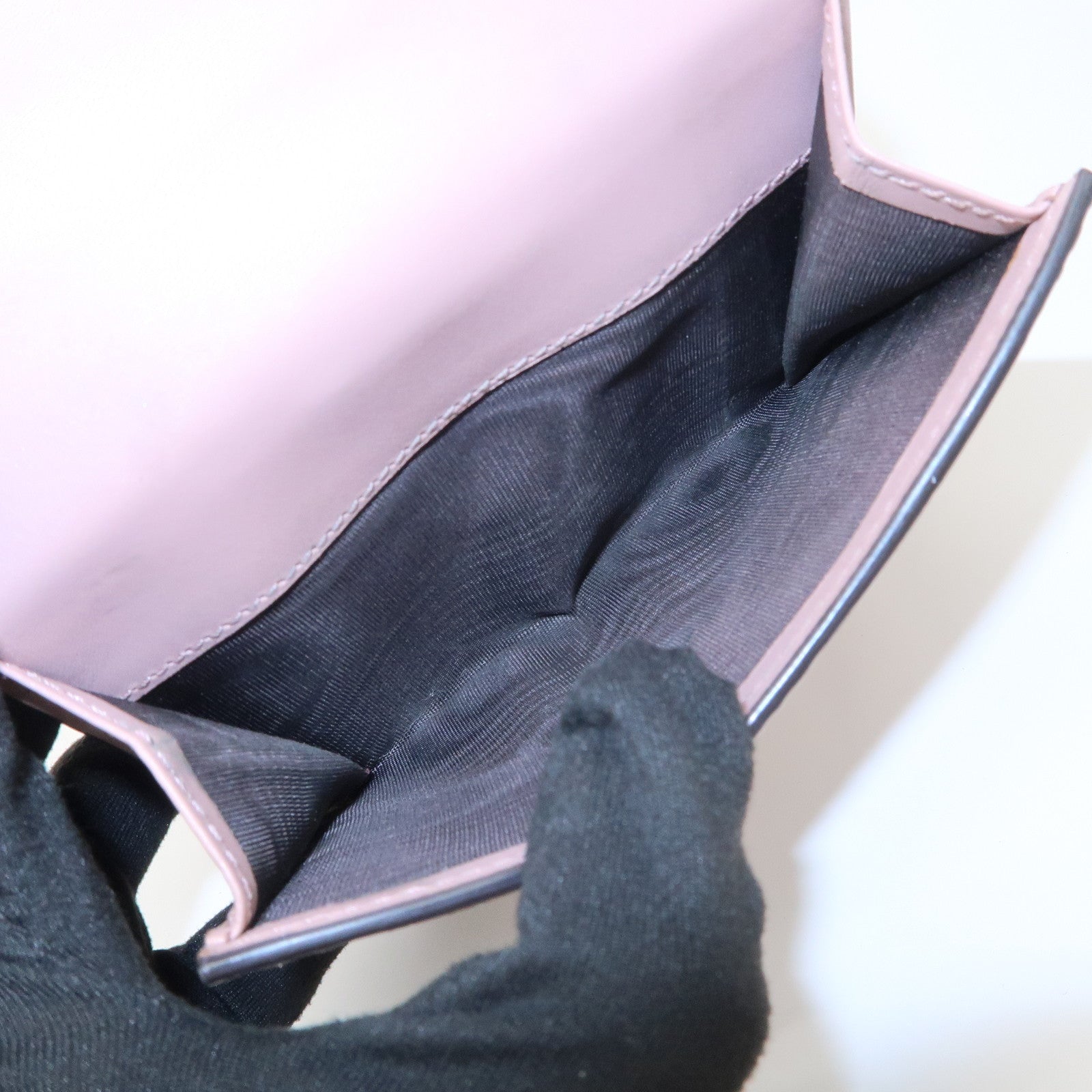 GUCCI Guccissima Leather Bi-Fold Compact Wallet Pink 406925