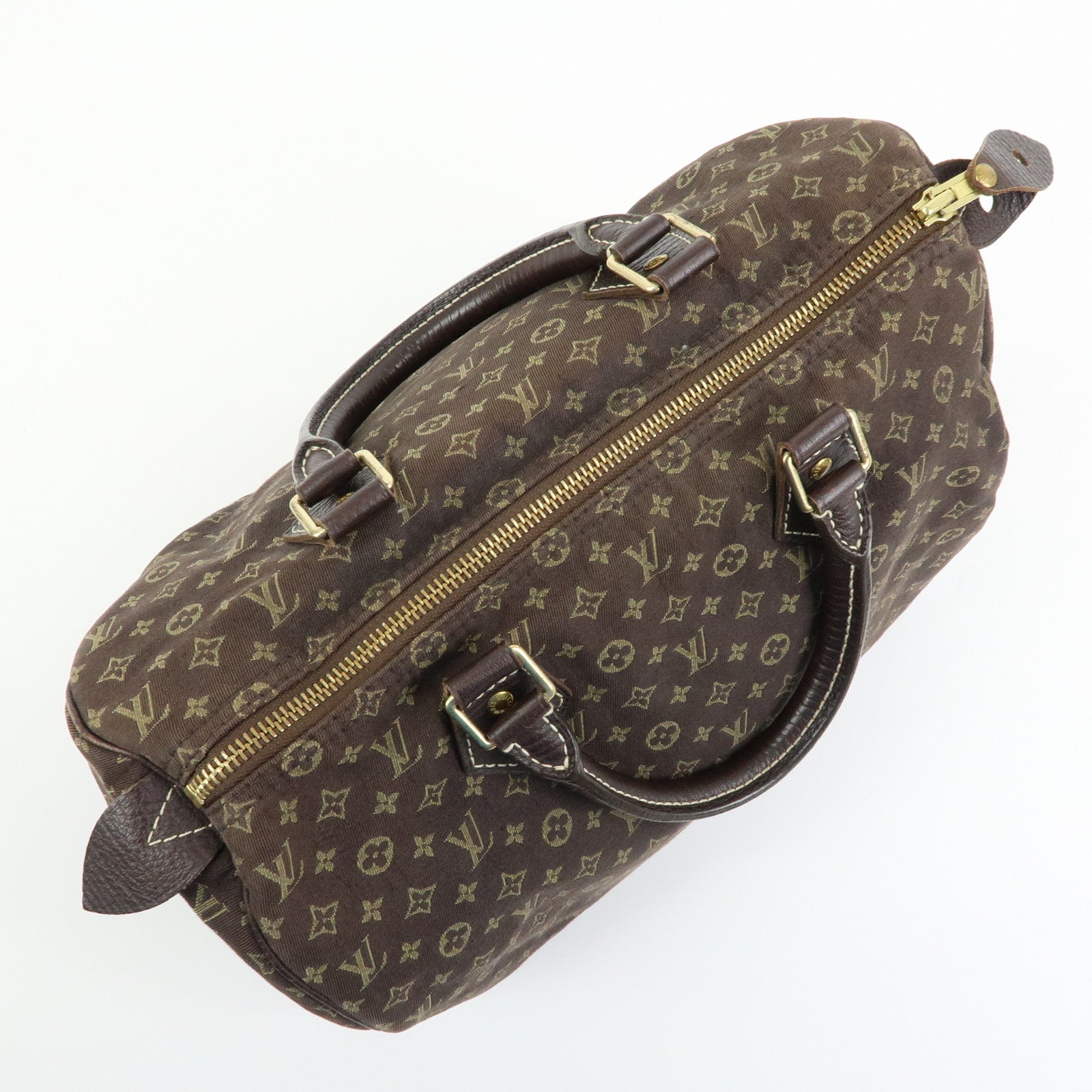 Louis Vuitton Monogram Mini Lin Speedy 30 Boston Bag Ebene M95224