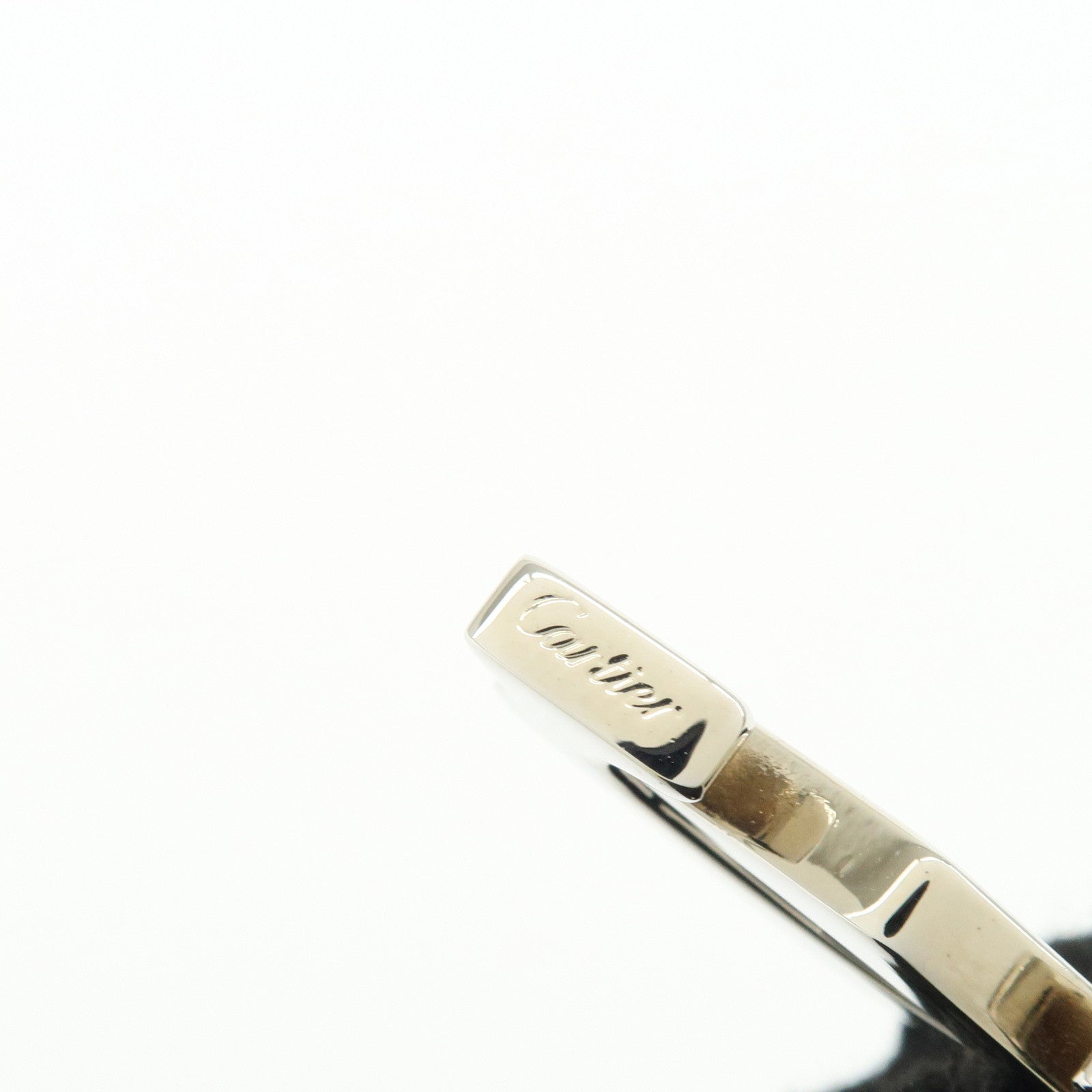 Cartier 2C Logo Metal Bag Charm Key Chain Silver