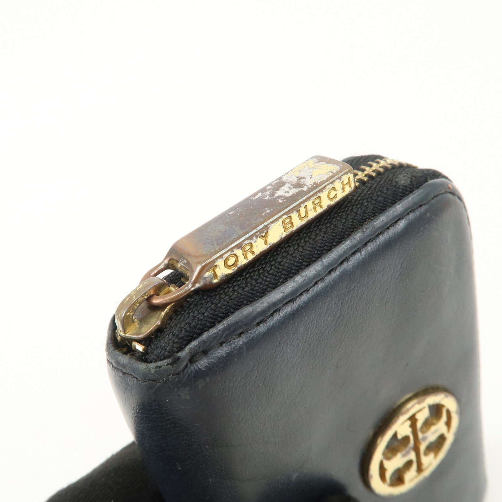 TORY BURCH Leather Set of 5 Compact Wallet Blue Yellow Ivory Black