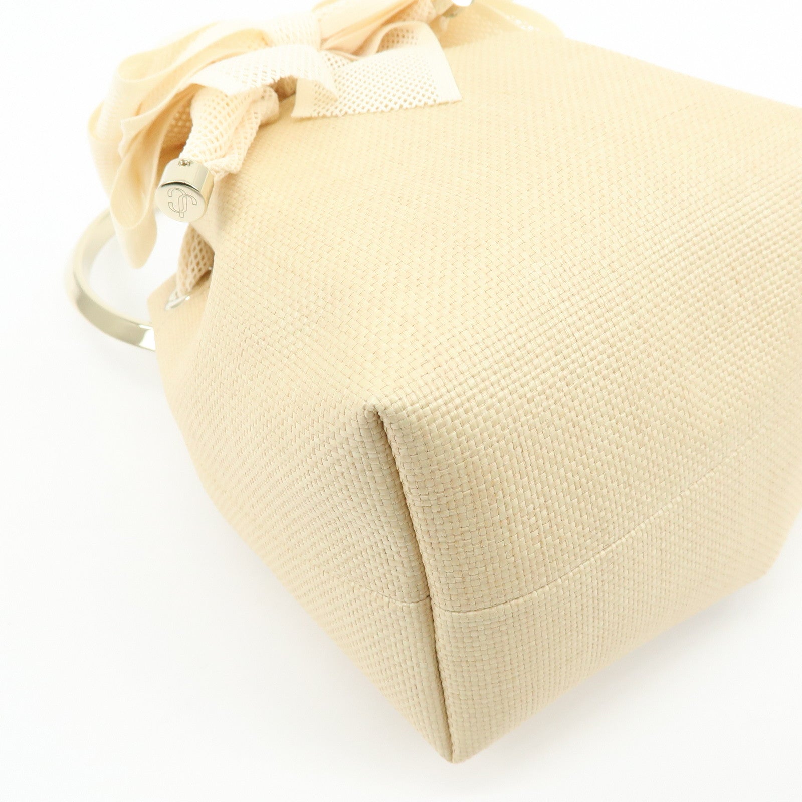 JIMMY CHOO Bon Bon Raffia 2Way Bag Chain Shoulder Bag Natural