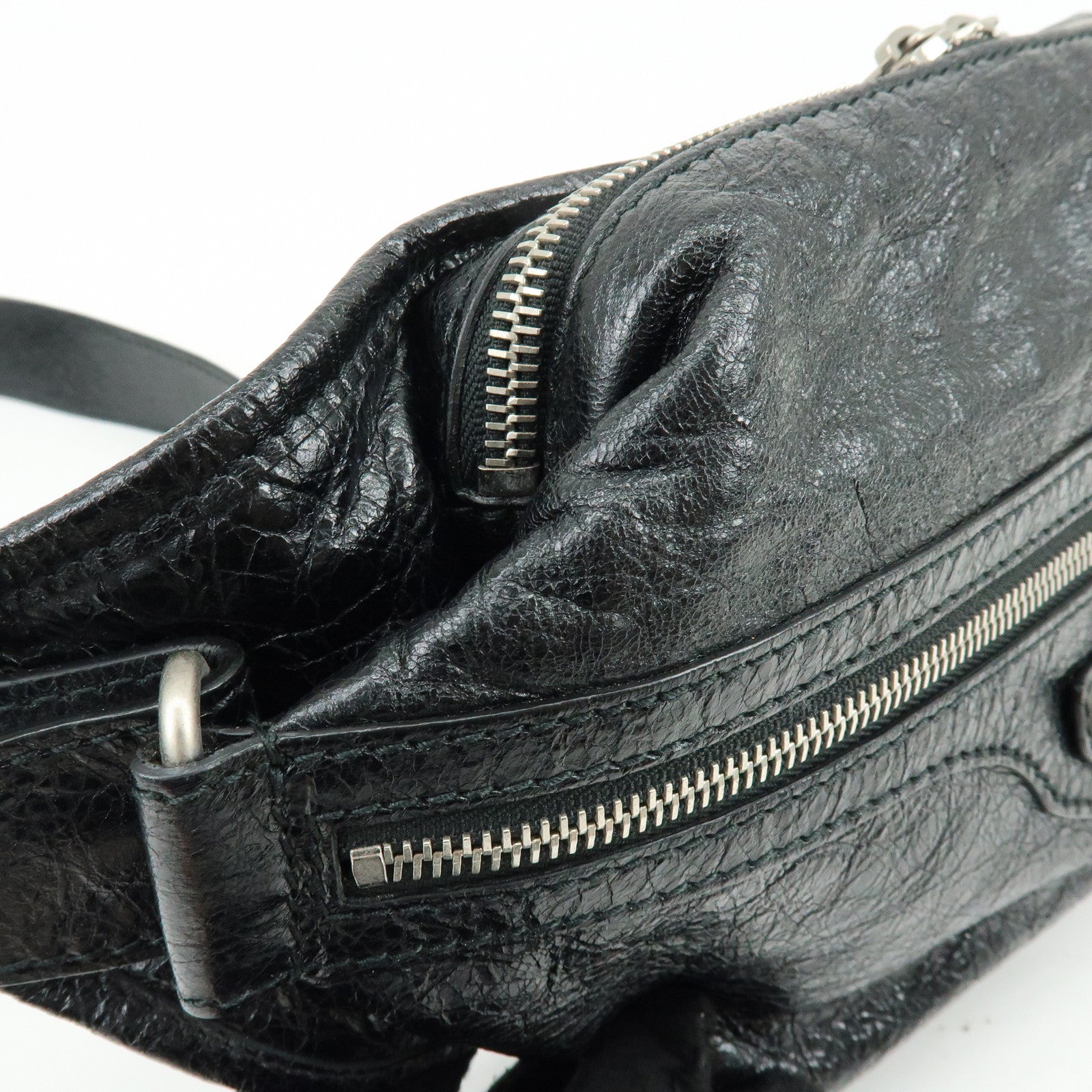 BALENCIAGA Neo Lift Leather Waist Bag Body Bag Black 542013