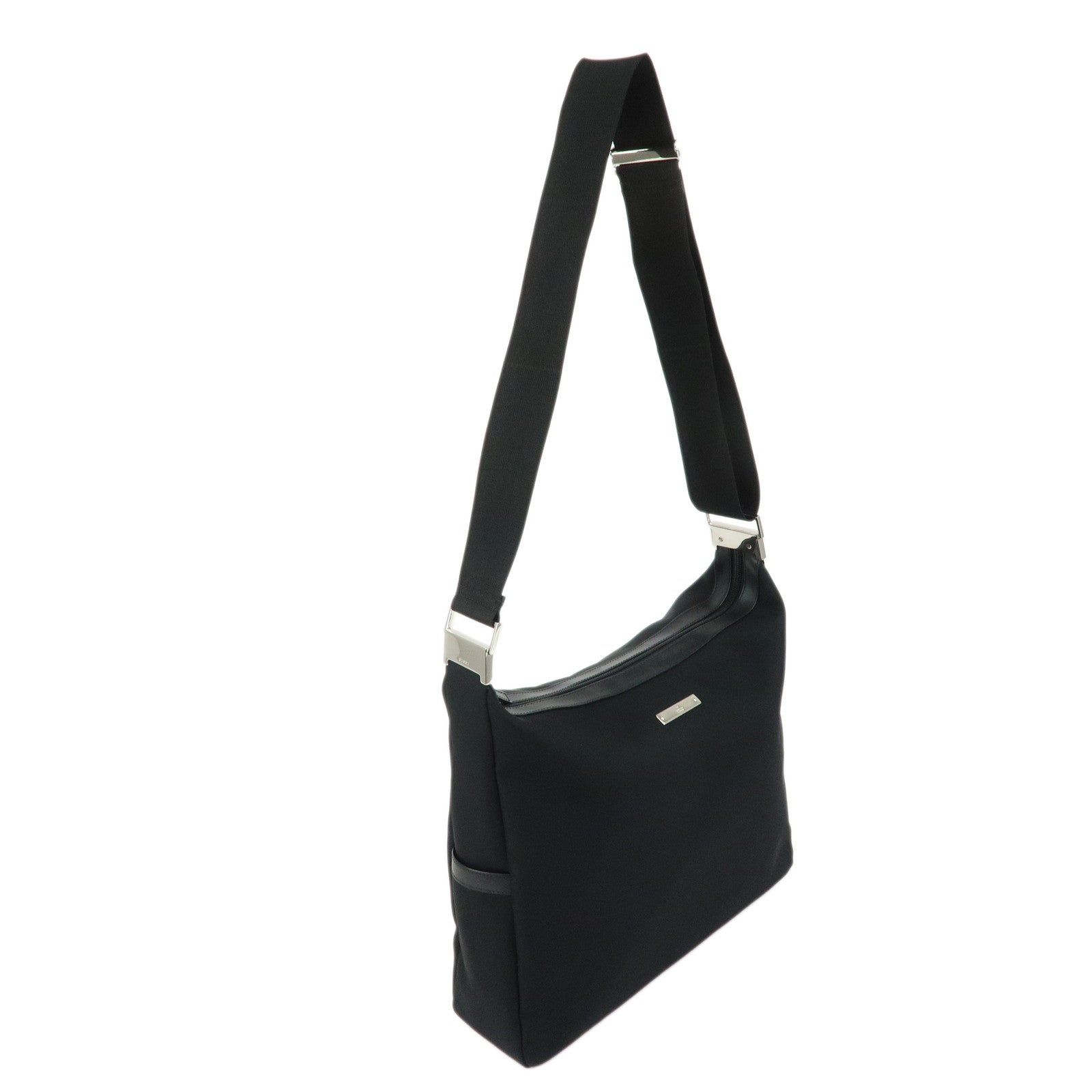 GUCCI Nylon Leather Shoulder Bag Crossbody Bag Black 34037