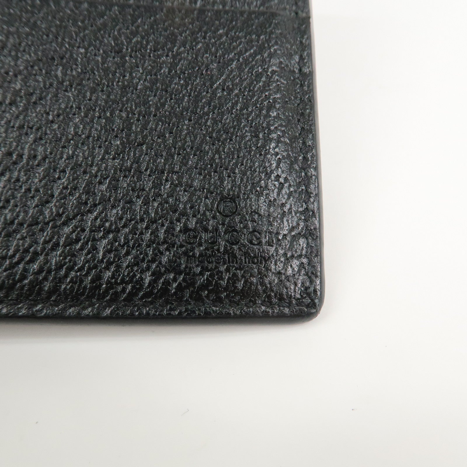 GUCCI Animalier Leather Bi-fold Compact Wallet Black 523664