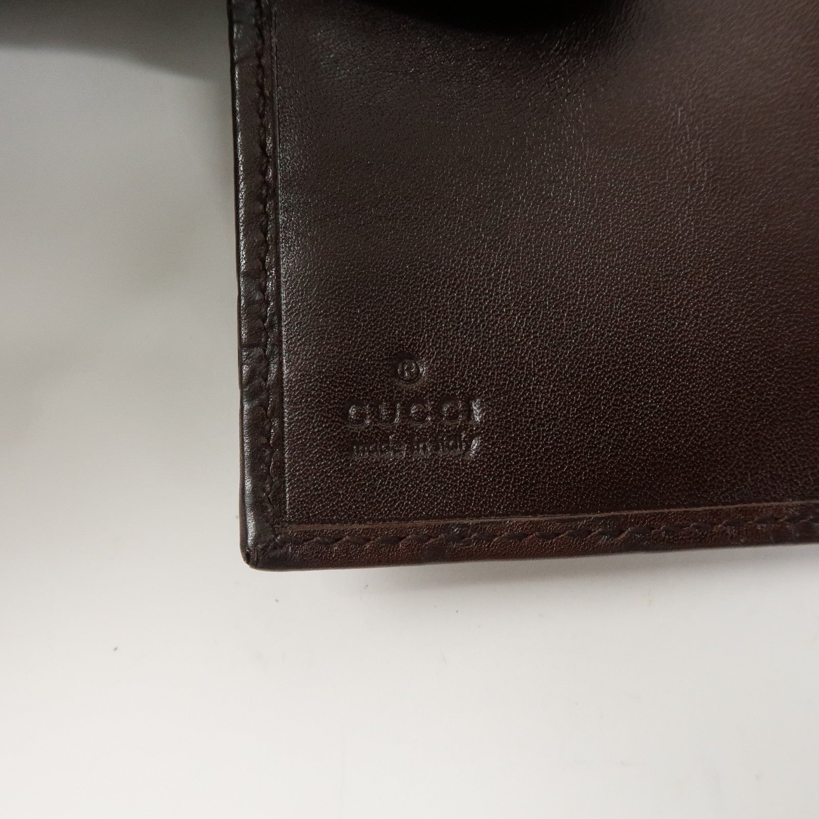 GUCCI Guccissima Leather Planner Cover Dark Brown 115240 Used