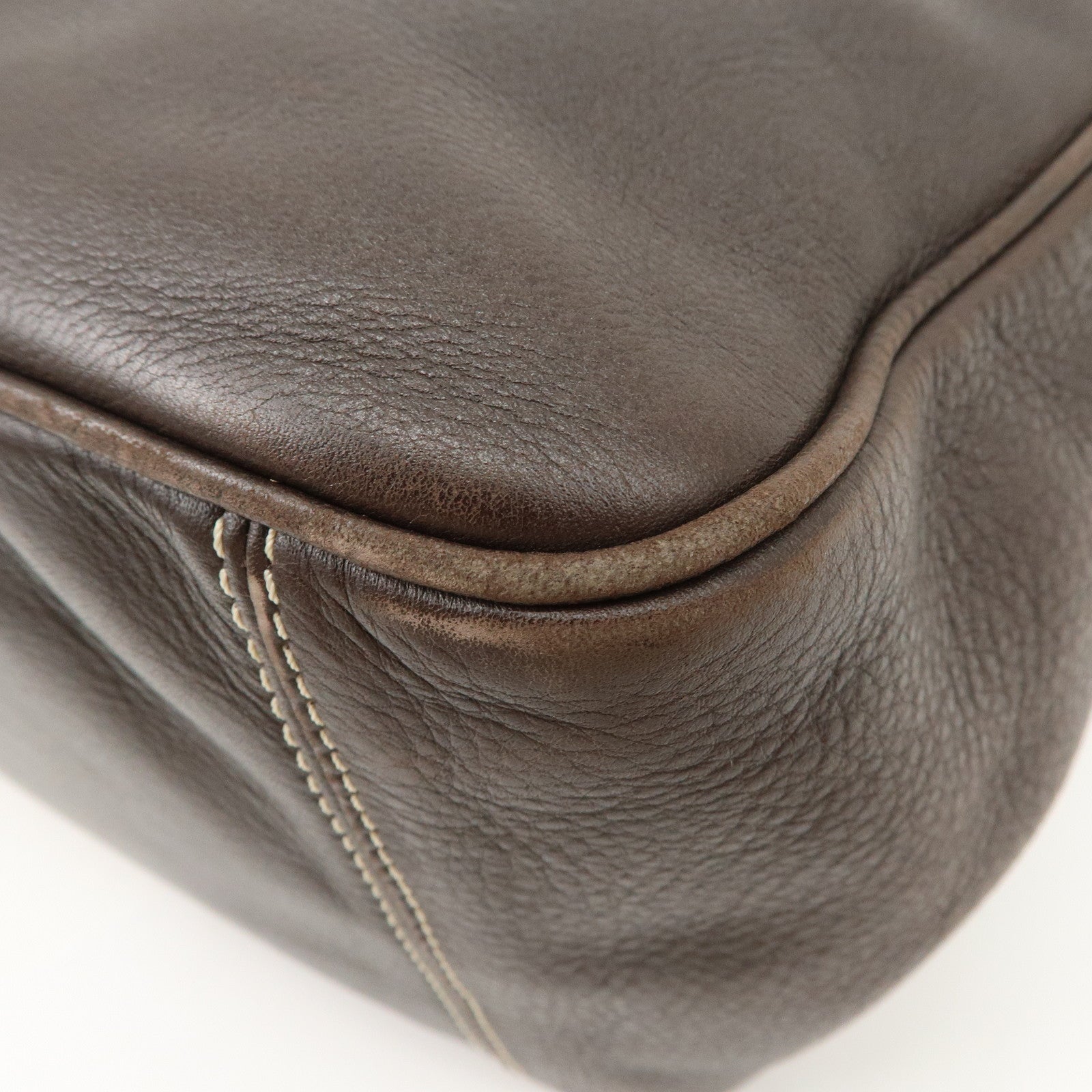 CELINE Boogie Bag Leather Large Tote Bag Hand Bag Dark Brown