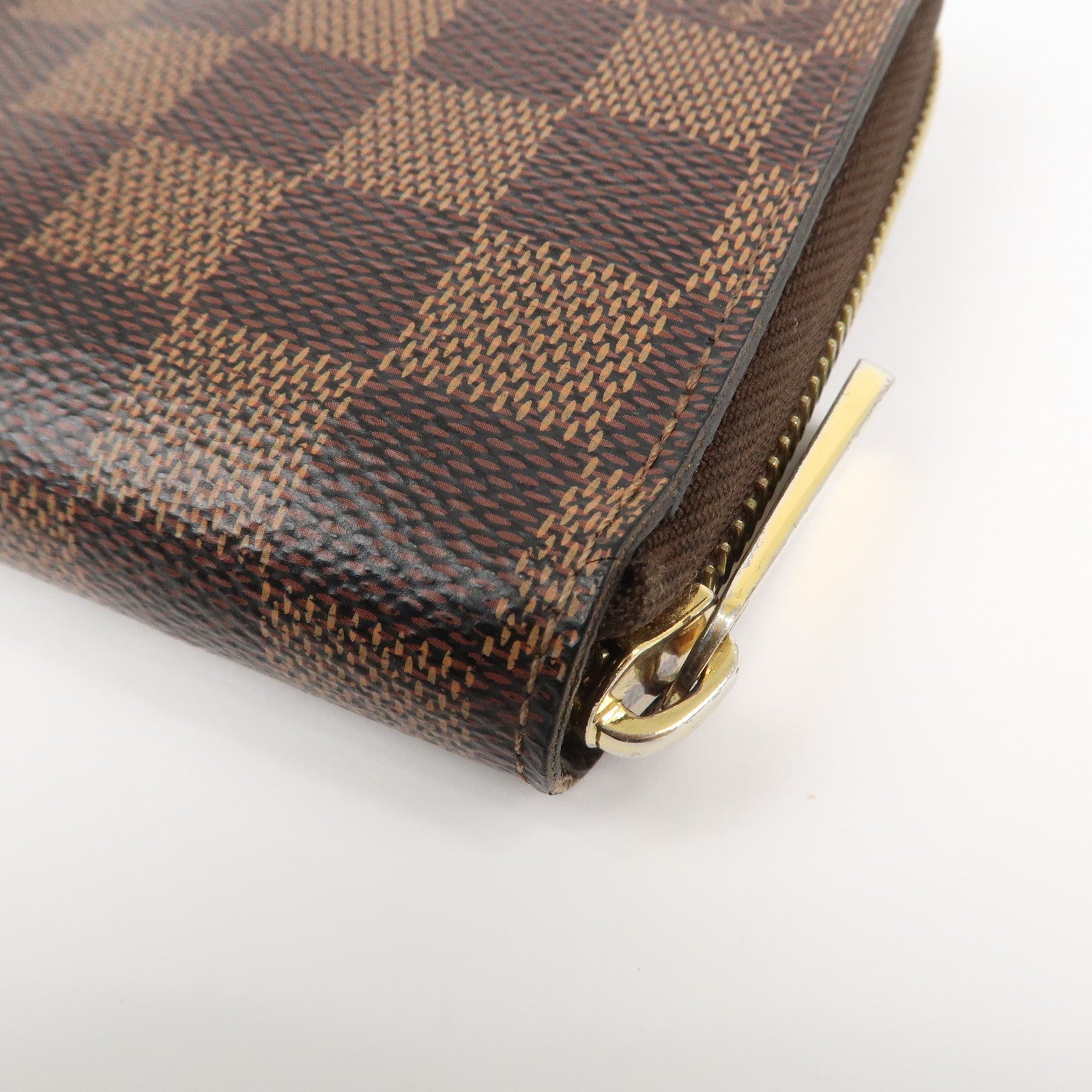 Louis Vuitton Damier Canvas Zippy Wallet Old Style Brown N60015