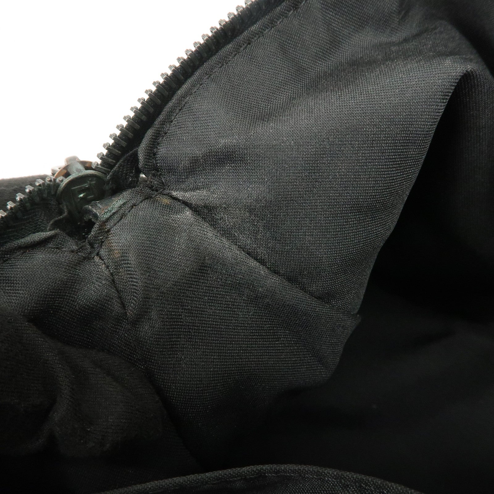 FENDI Zucchino Canvas Leather Shoulder Bag Hand Bag Pouch Black