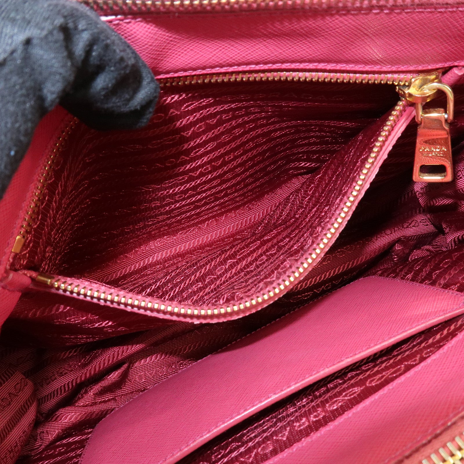 PRADA Saffiano Leather Galleria 2Way Hand Shoulder Bag Pink 1BA863