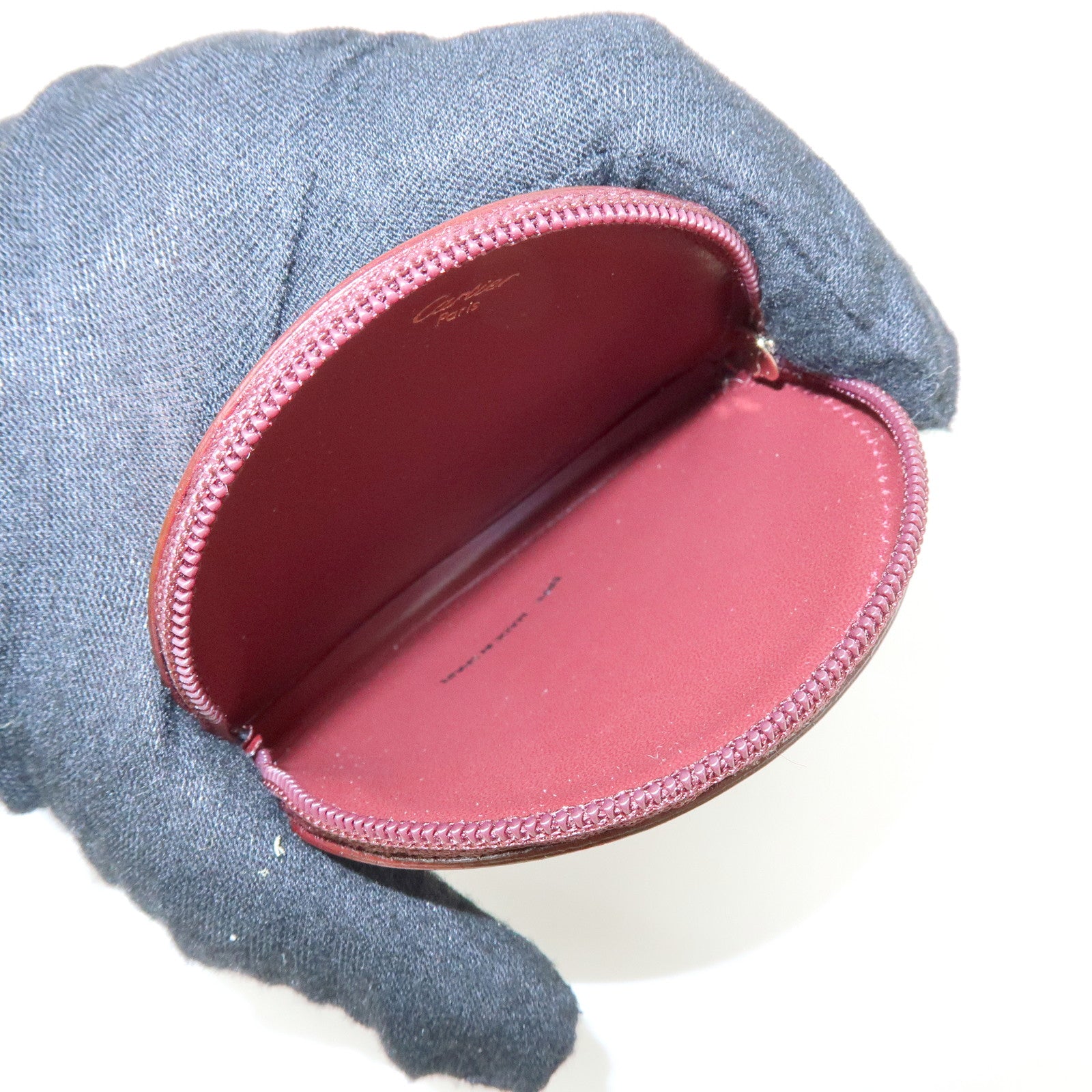 Cartier Must de Cartier Calf Skin Leather Coin Case Bordeaux
