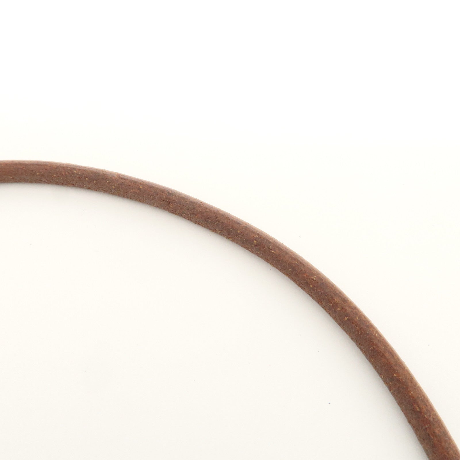 HERMES Jumbo Leather Metal Bracelet Choker Brown