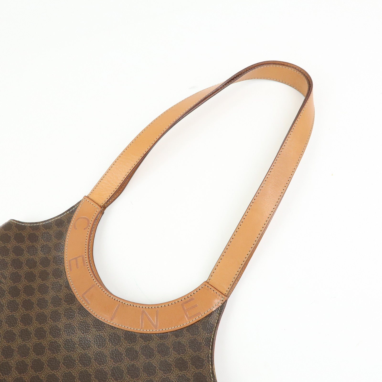 CELINE Macadam PVC Leather Tote Bag Shoulder Bag Brown