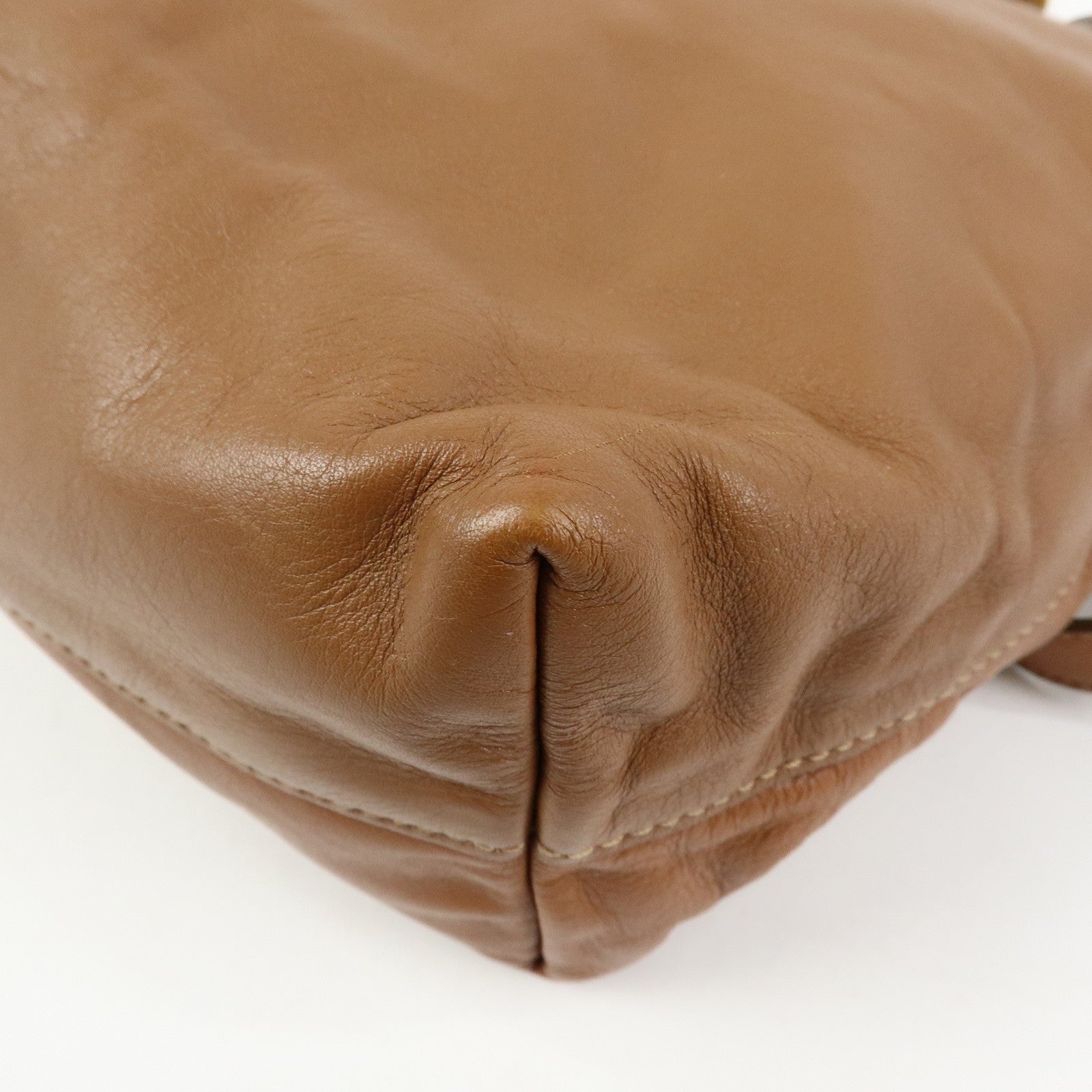 PRADA Logo Leather 2Way Tote Bag Shoulder Bag Brown BN1713