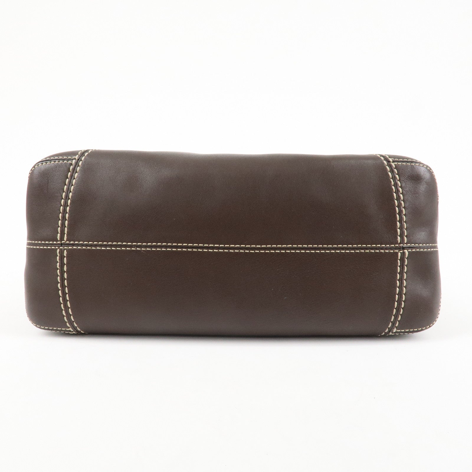 TOD'S Leather Shoulder Bag Hand Bag Brown Used