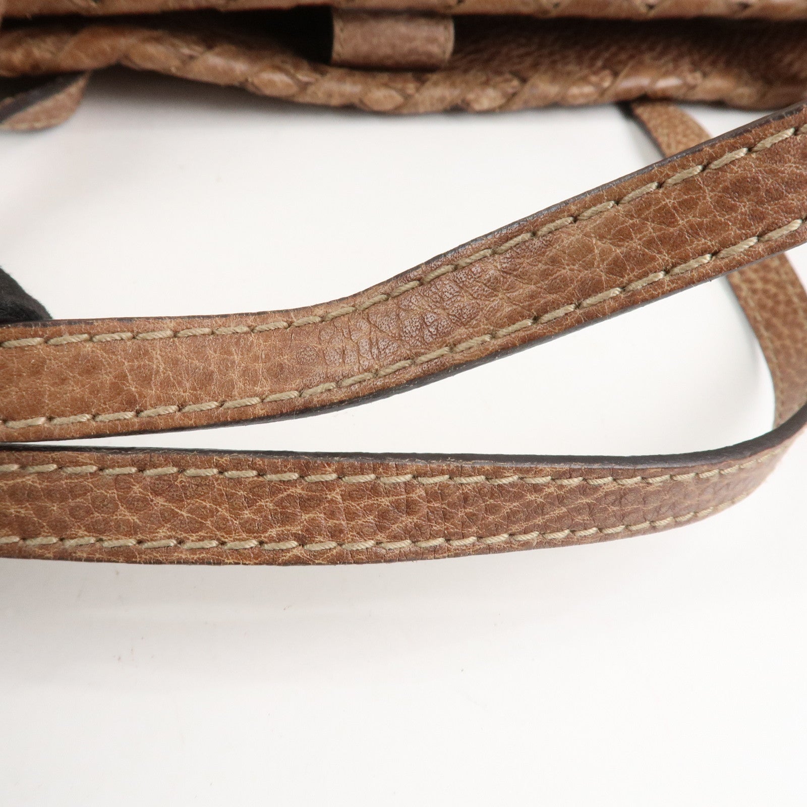 GUCCI Bamboo Guccissima Leather Tote Bag Brown Tassel 218780 Used