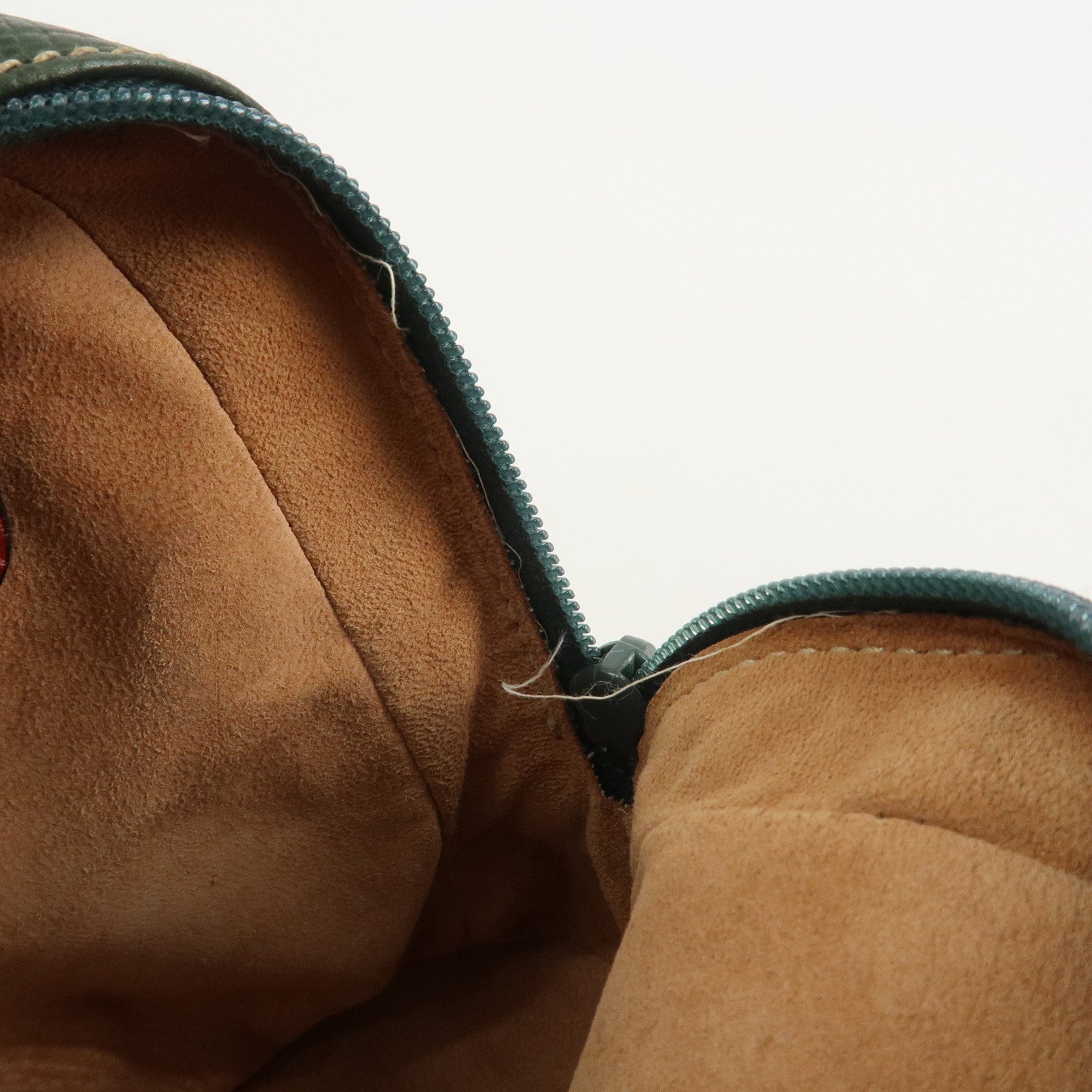 LOEWE Embossed Leather Shoulder Bag Hand Bag Green Red Brown