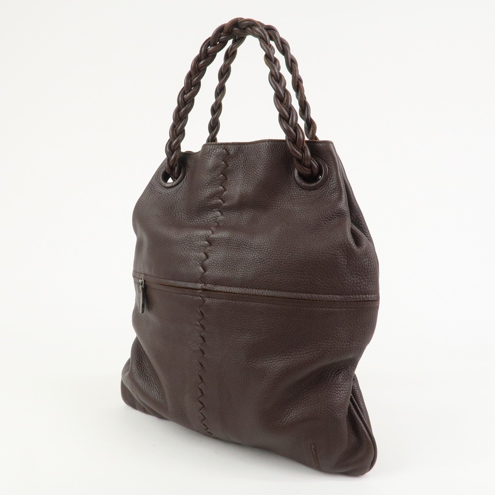 BOTTEGA VENETA Cervo Leather 2WAY Bag Shoulder Bag Hand Bag Brown