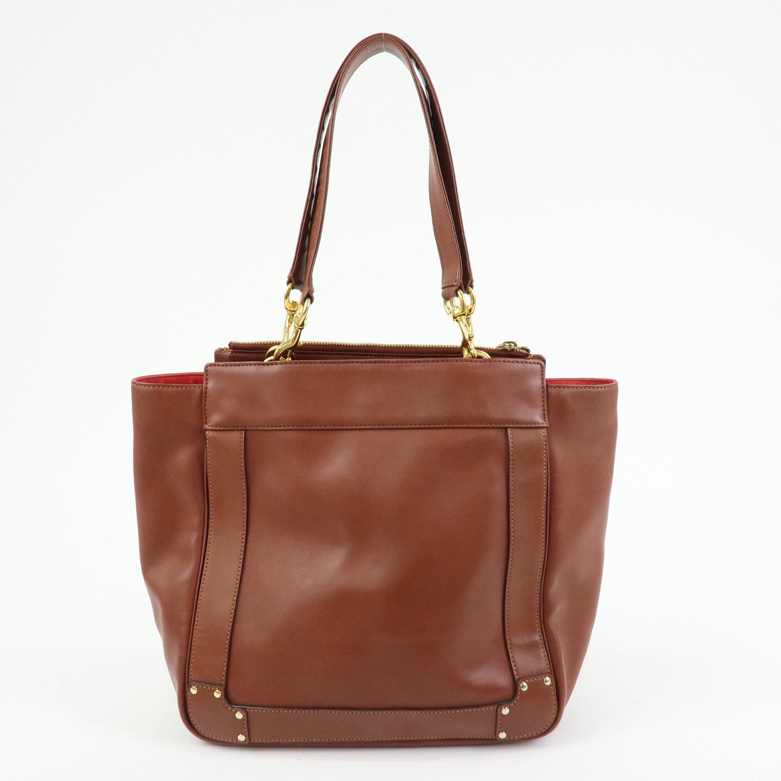 Chloe Eden Leather Tote Bag Shoulder Bag Tassel Charm Brown