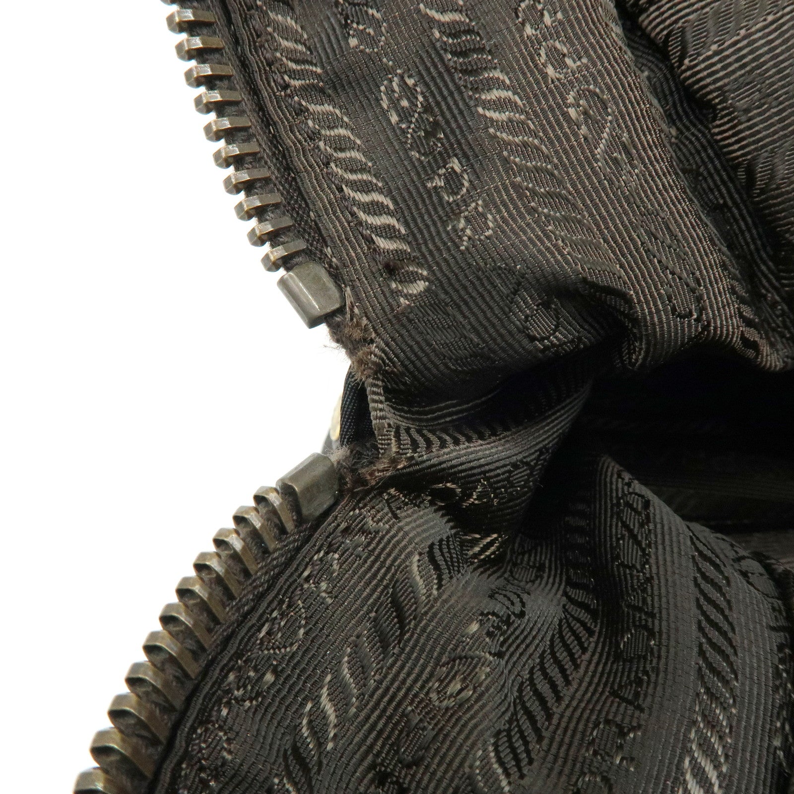 PRADA Triangle Logo Nylon Leather 2Way Hand Shoulder Bag Black