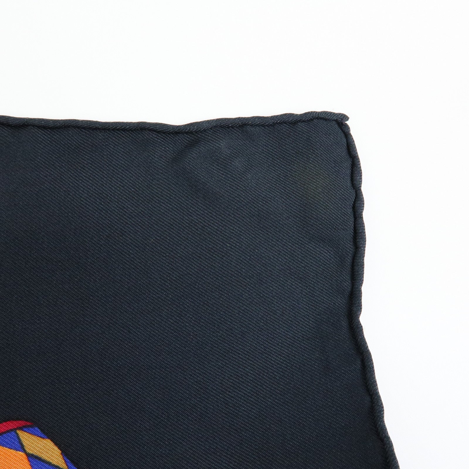 HERMES Carre 90 Silk 100% LES RUBANS DU CHEVAL Scarf Black