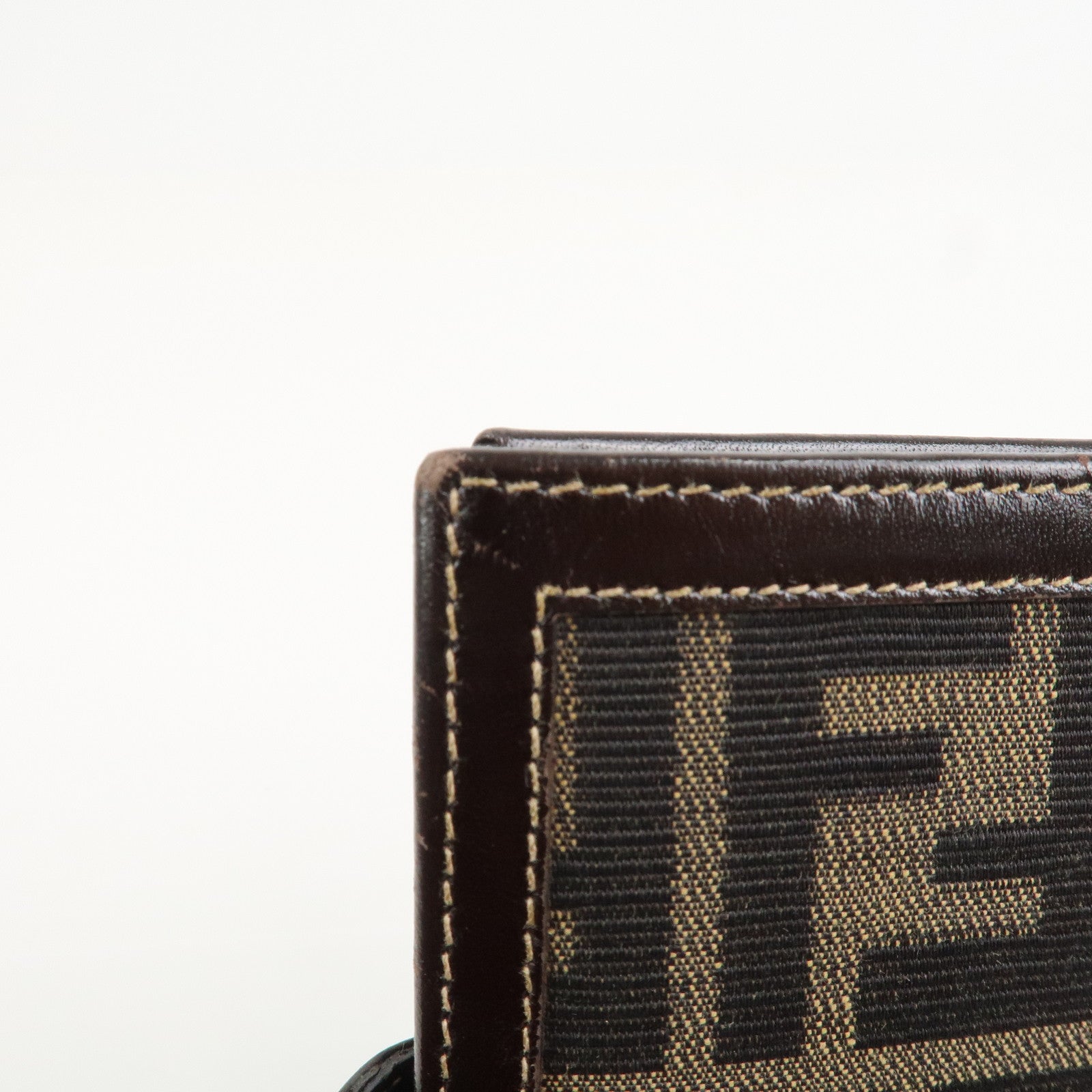 FENDI Zucca Canvas Leather Agenda Planner Cover Brown 30153
