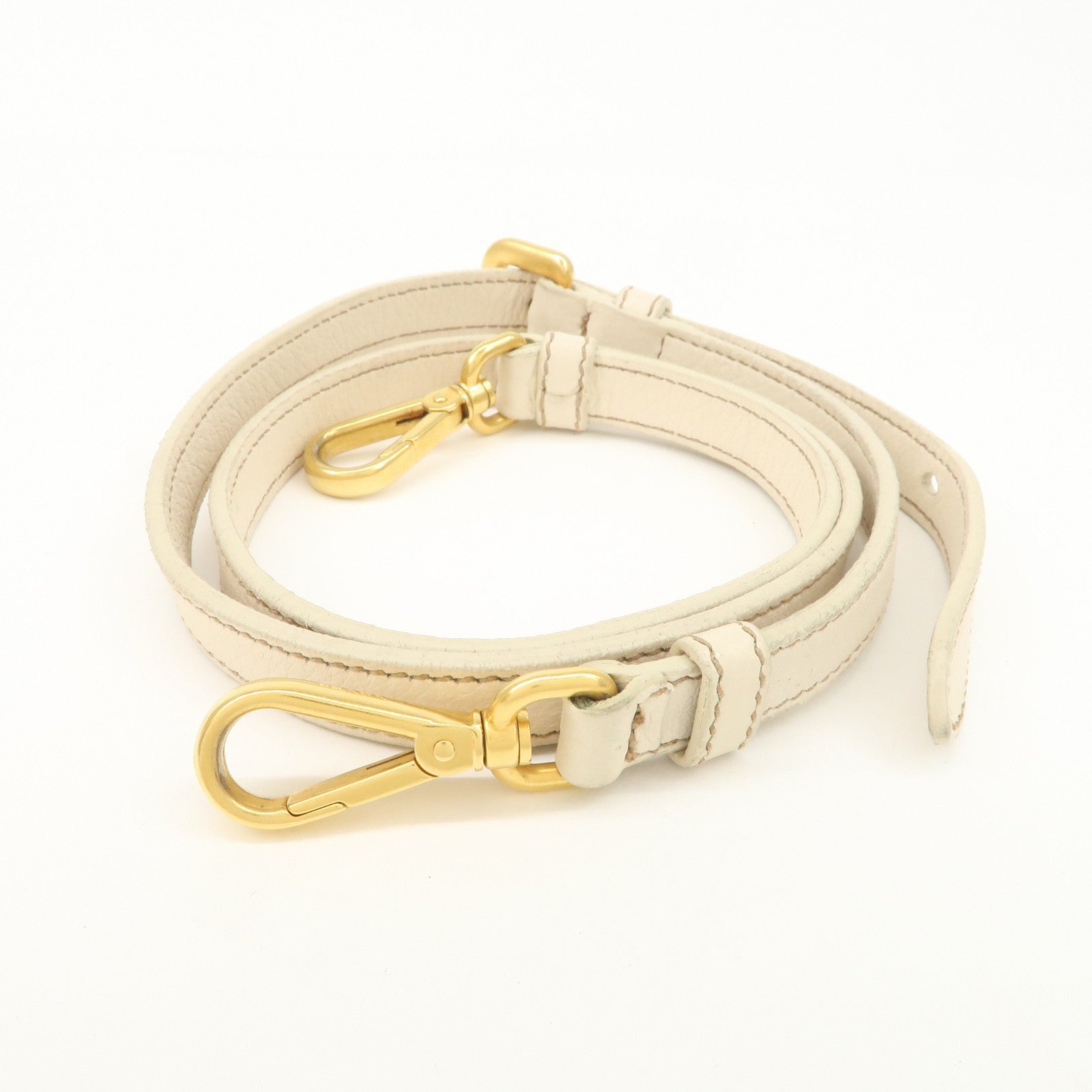 PRADA Leather 2Way Bag Tote Bag Brown White BN1773 Used