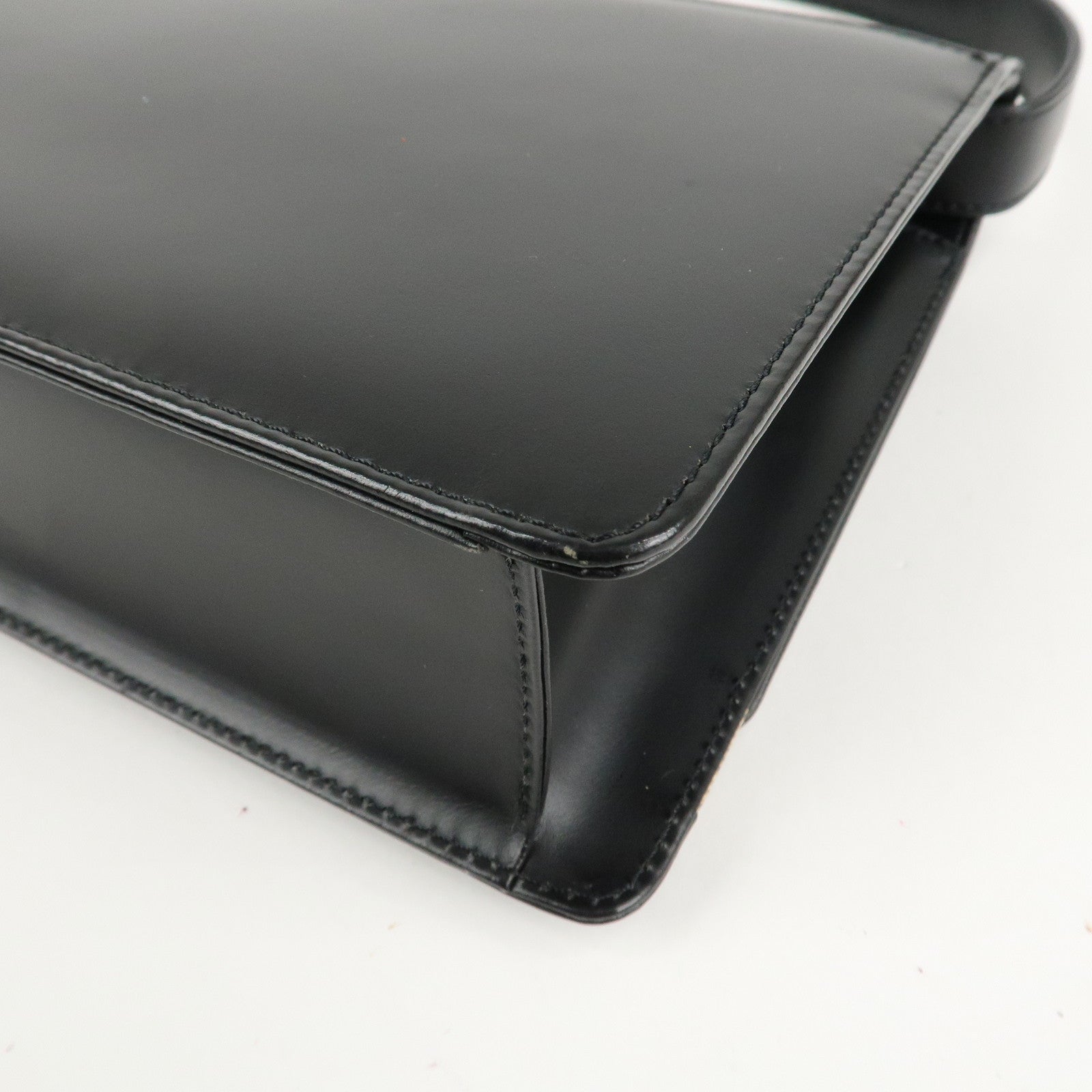 BURBERRY Nova Plaid PVC Leather Shoulder Bag Hand Bag Black Beige Used