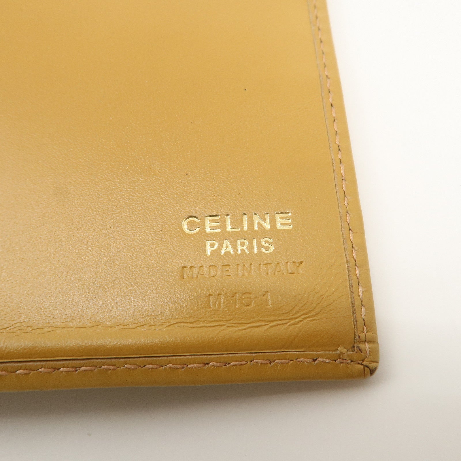 CELINE Macadam Set of 2 Long Wallet Leather Beige Dark Brown Used