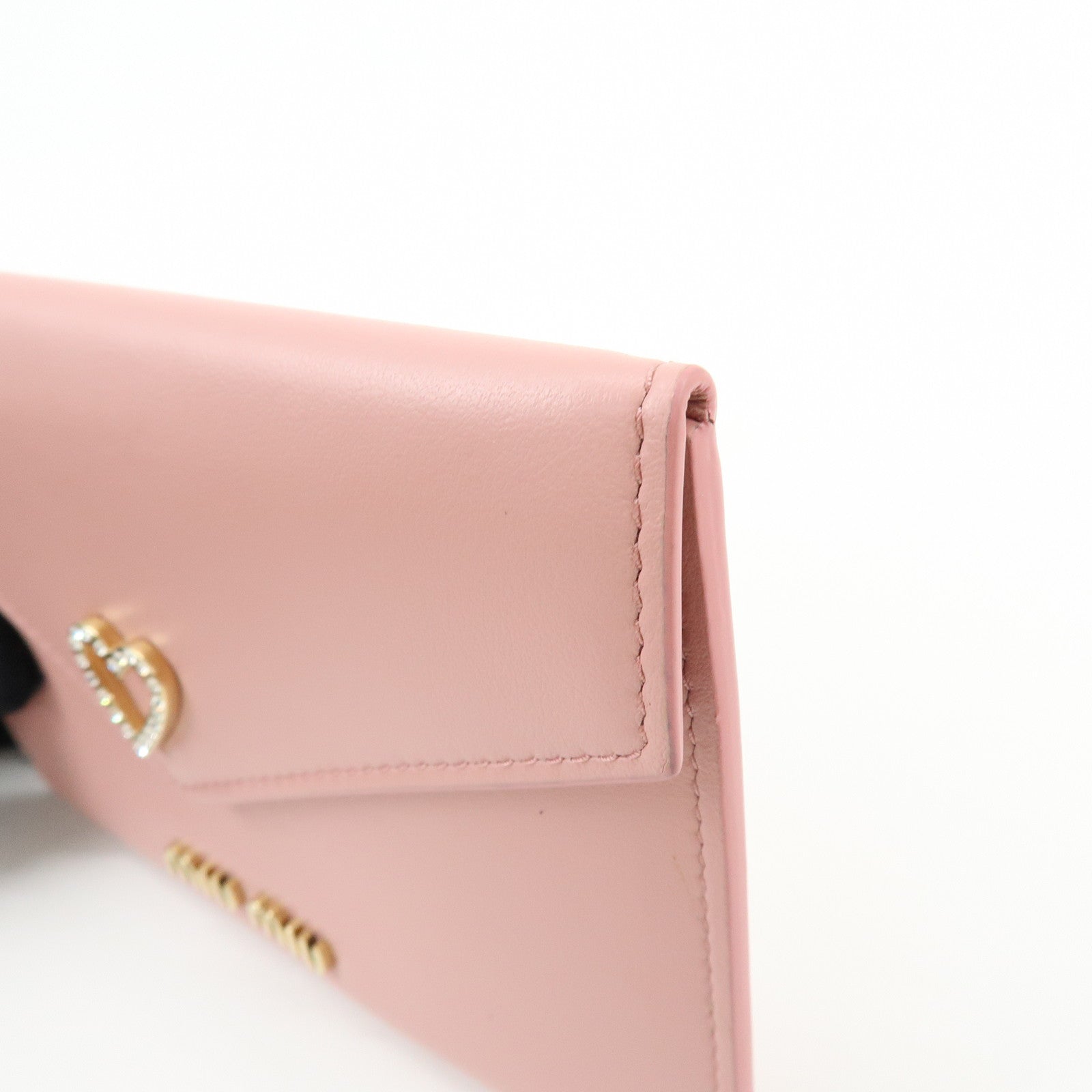 MIU MIU Madras Love Envelope Pouch Card Case Coin Case Pink 5MF025