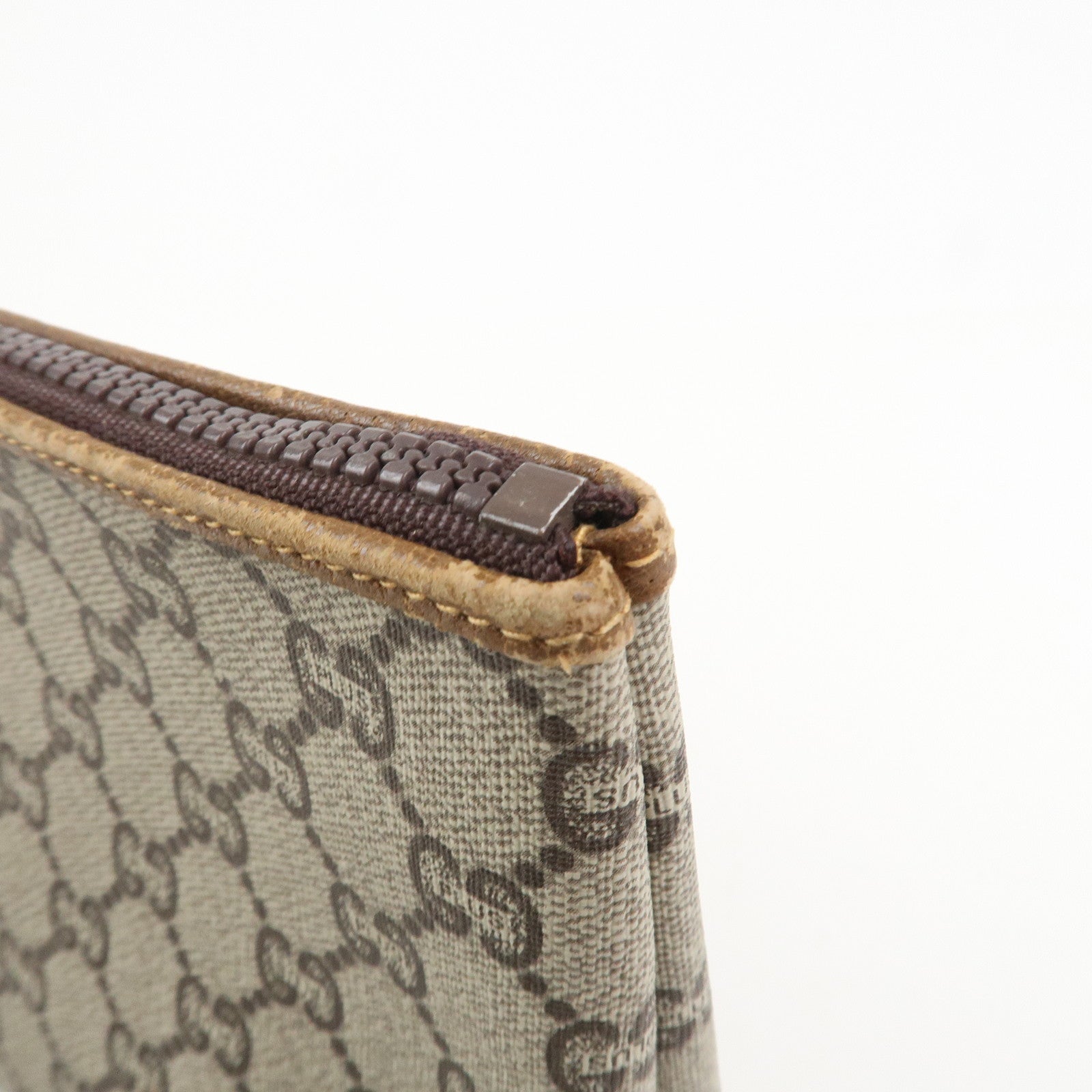 GUCCI Set Of 2 GG Monogram Leather Clutch Bags Beige Brown