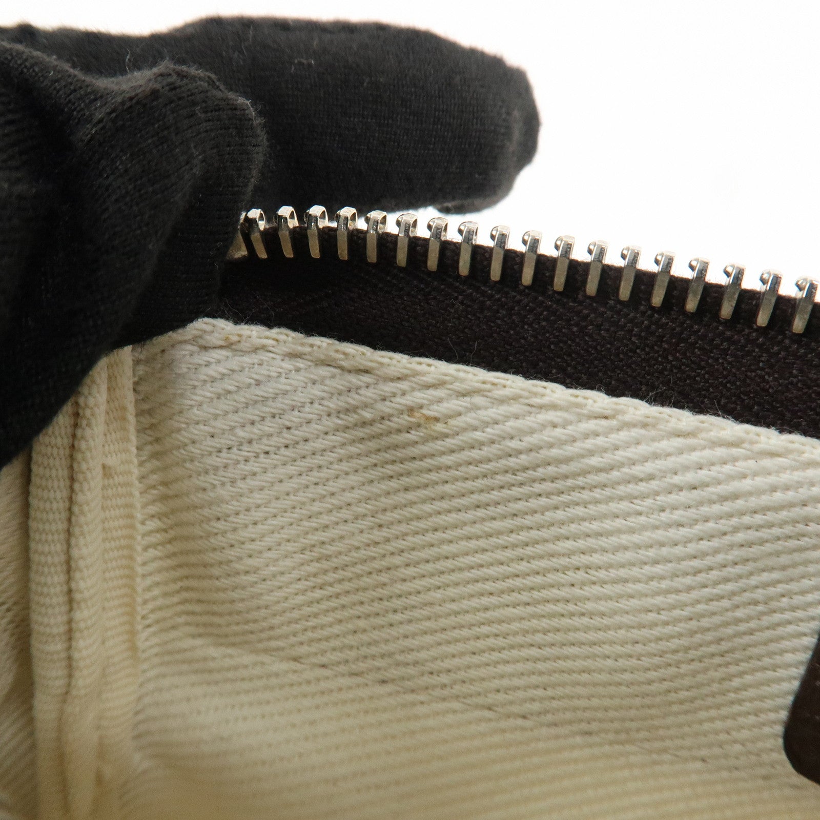 BVLGARI Logo Mania Leather Canvas Shoulder Bag Beige Dark Brown Used