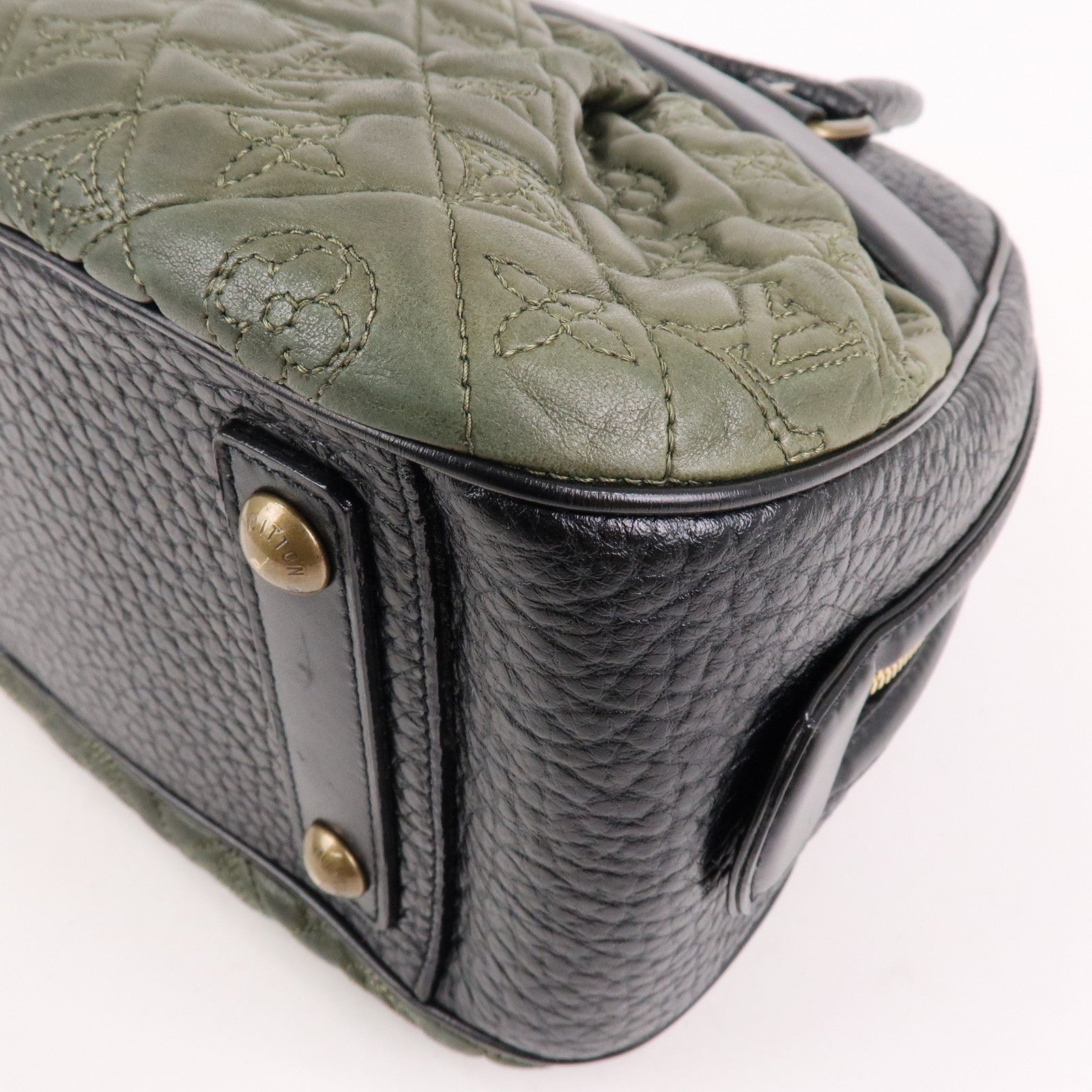 Louis Vuitton Monogram Vienna Mitsy Lamb Skin Hand Bag Khaki M95103