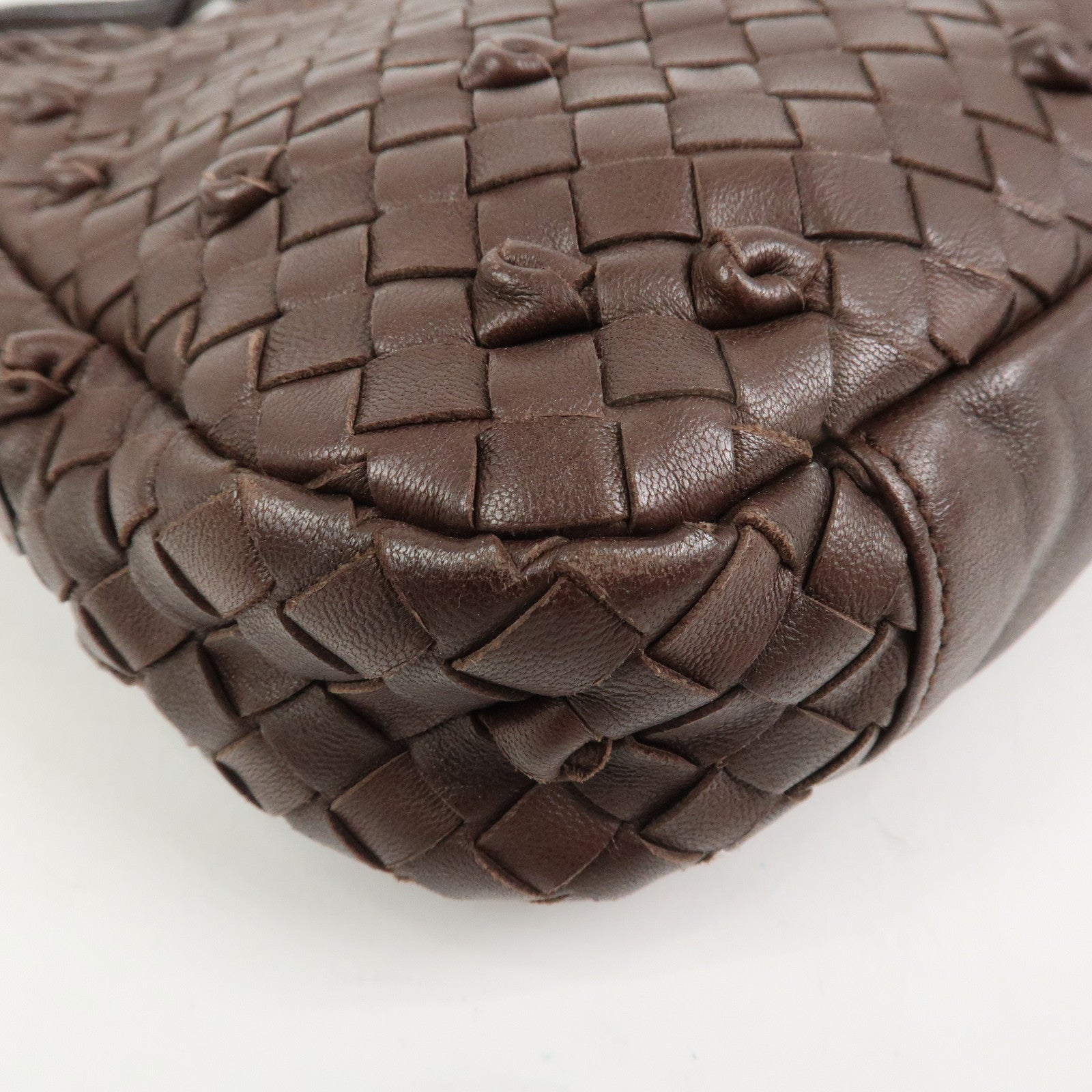 BOTTEGA VENETA Intrecciato Leather Shoulder Bag Brown 133507